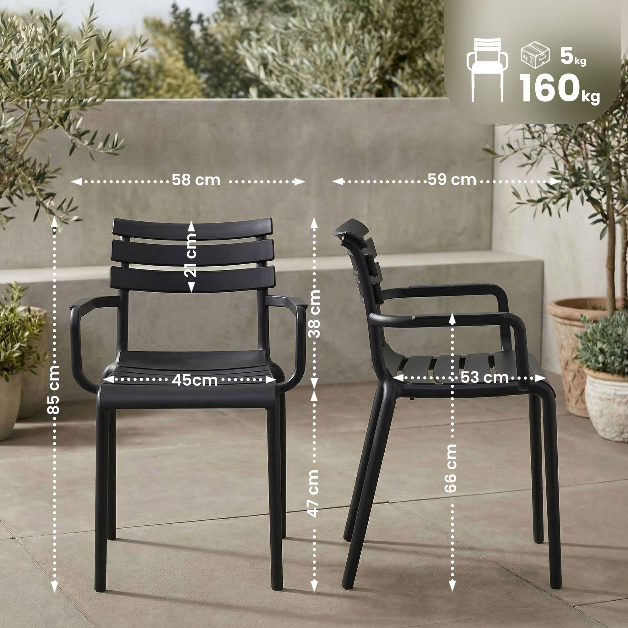 Set da 6 sedie da giardino Paris