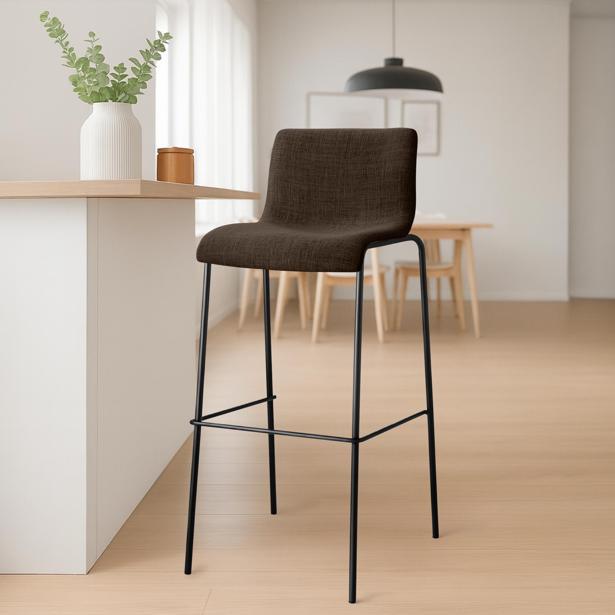 Set da 2 sgabelli da bar Hover in tessuto con base a 4 gambe
