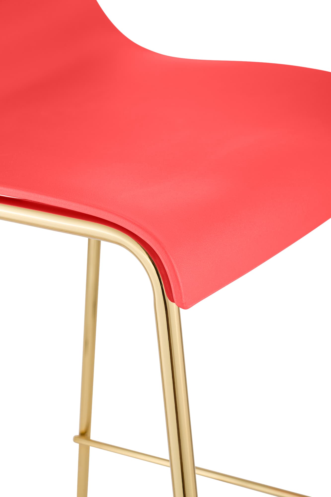 Sgabello da Bar Hover in Plastica, Telaio a Quattro Gambe in Oro