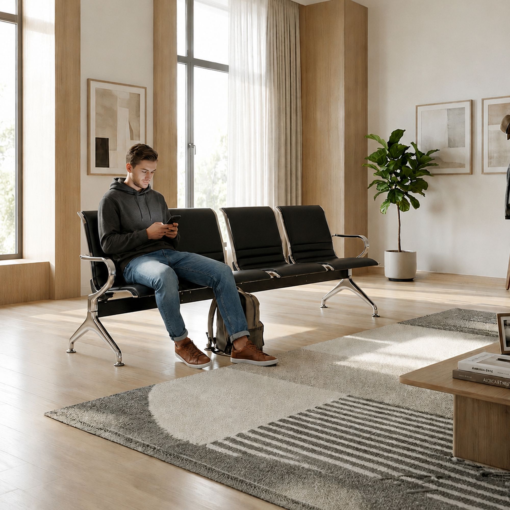 Panca attesa Frankfurt per ambienti professionali robusta e confortevole