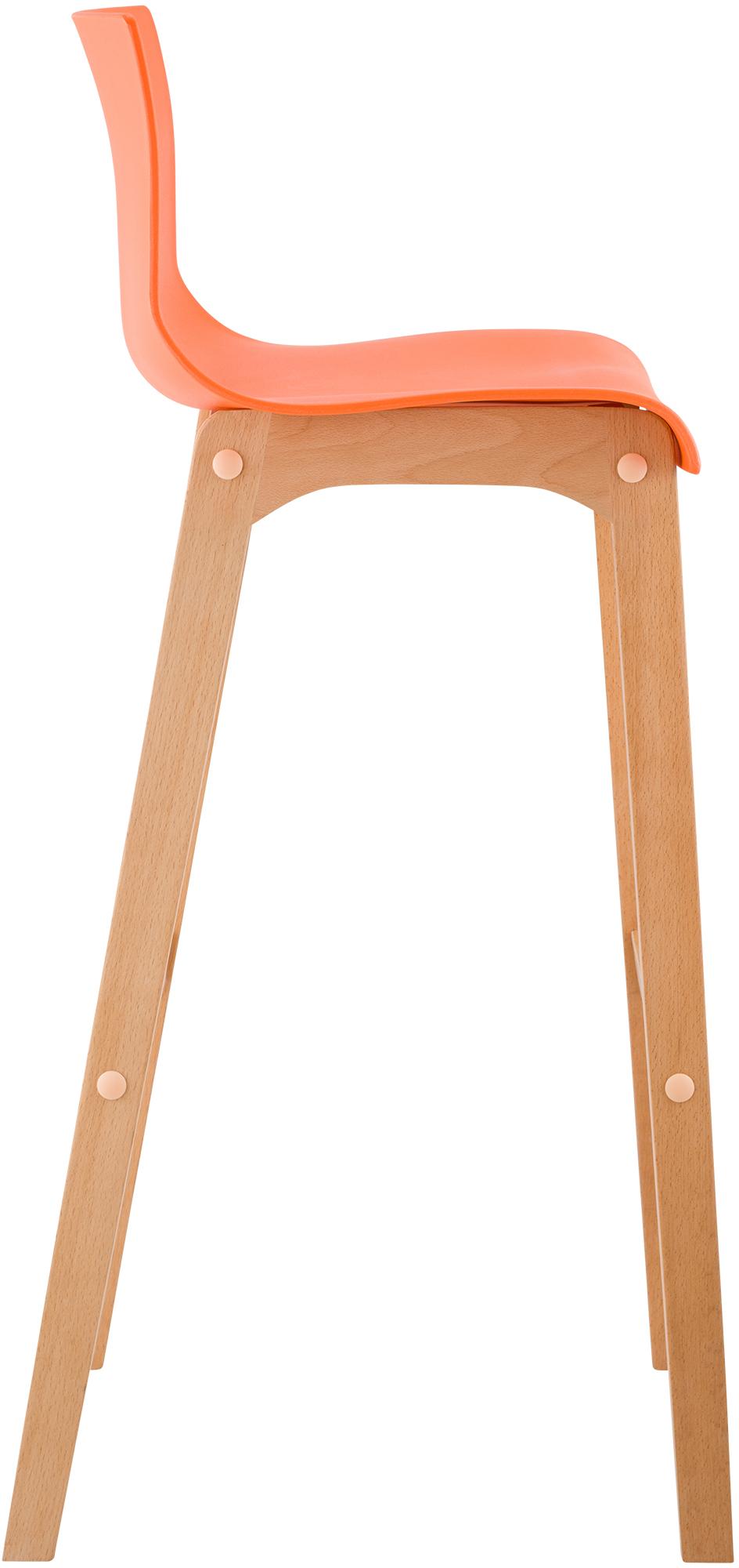 Sgabello da Bar Hover con Seduta in Plastica e Telaio in Legno Natura
