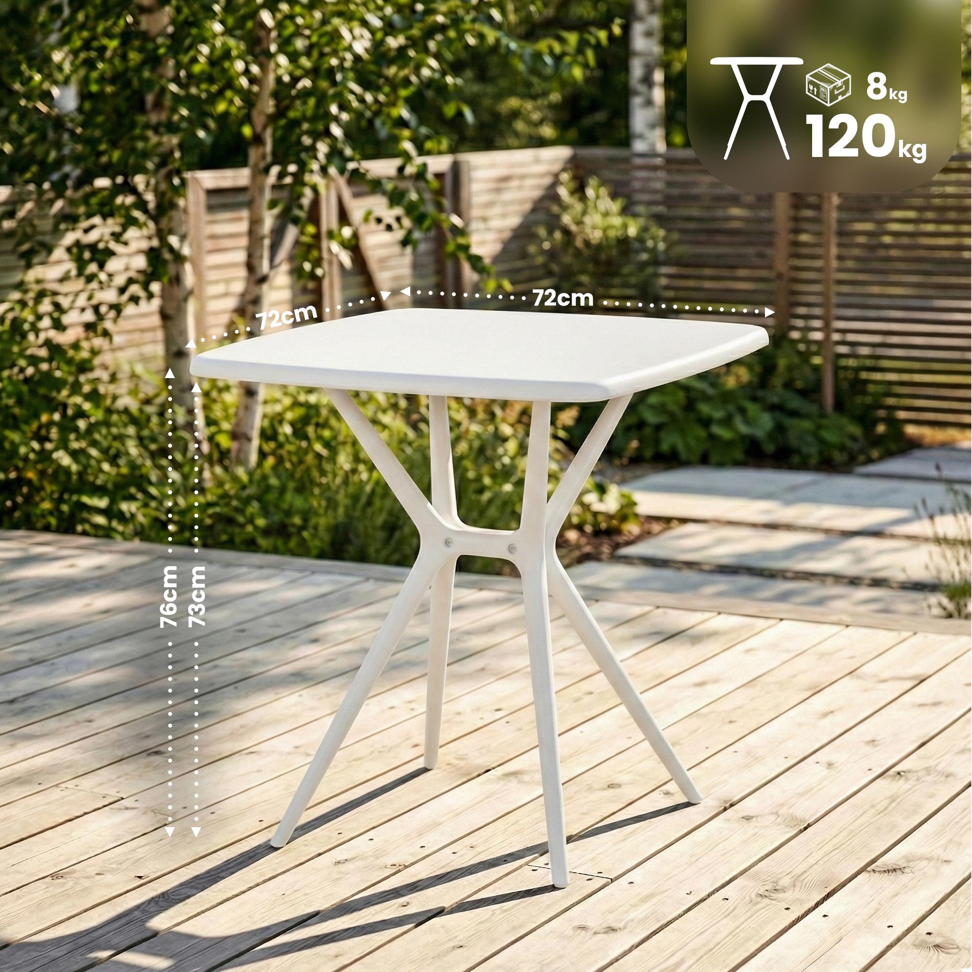 Tavolo da giardino Becky quadrato 72 x 72 cm