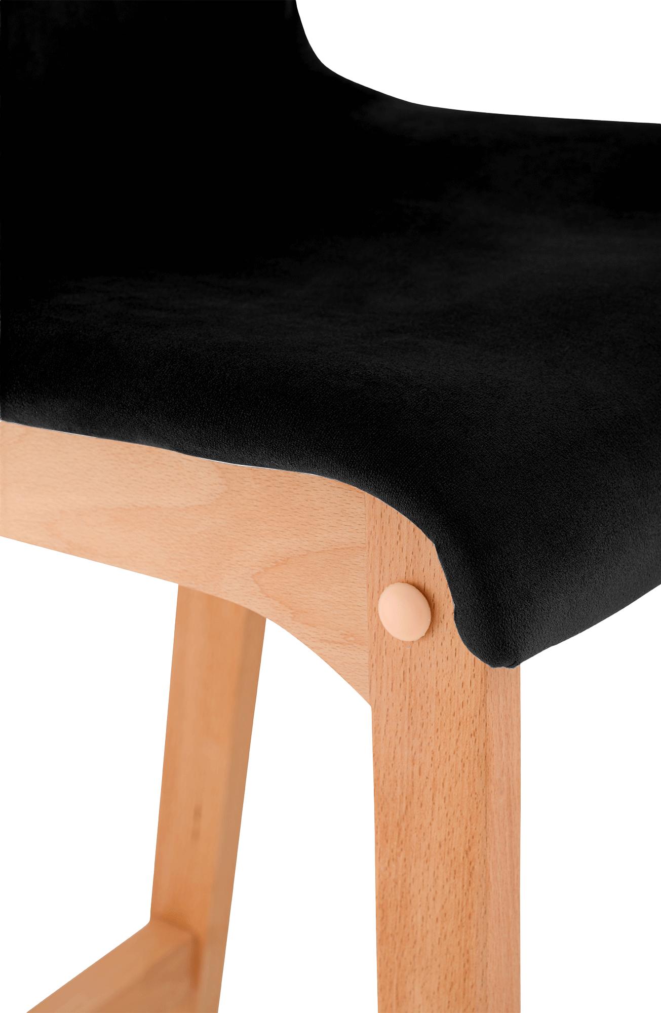 Sgabello Bar Hover Velluto Base a Quattro Gambe Natura