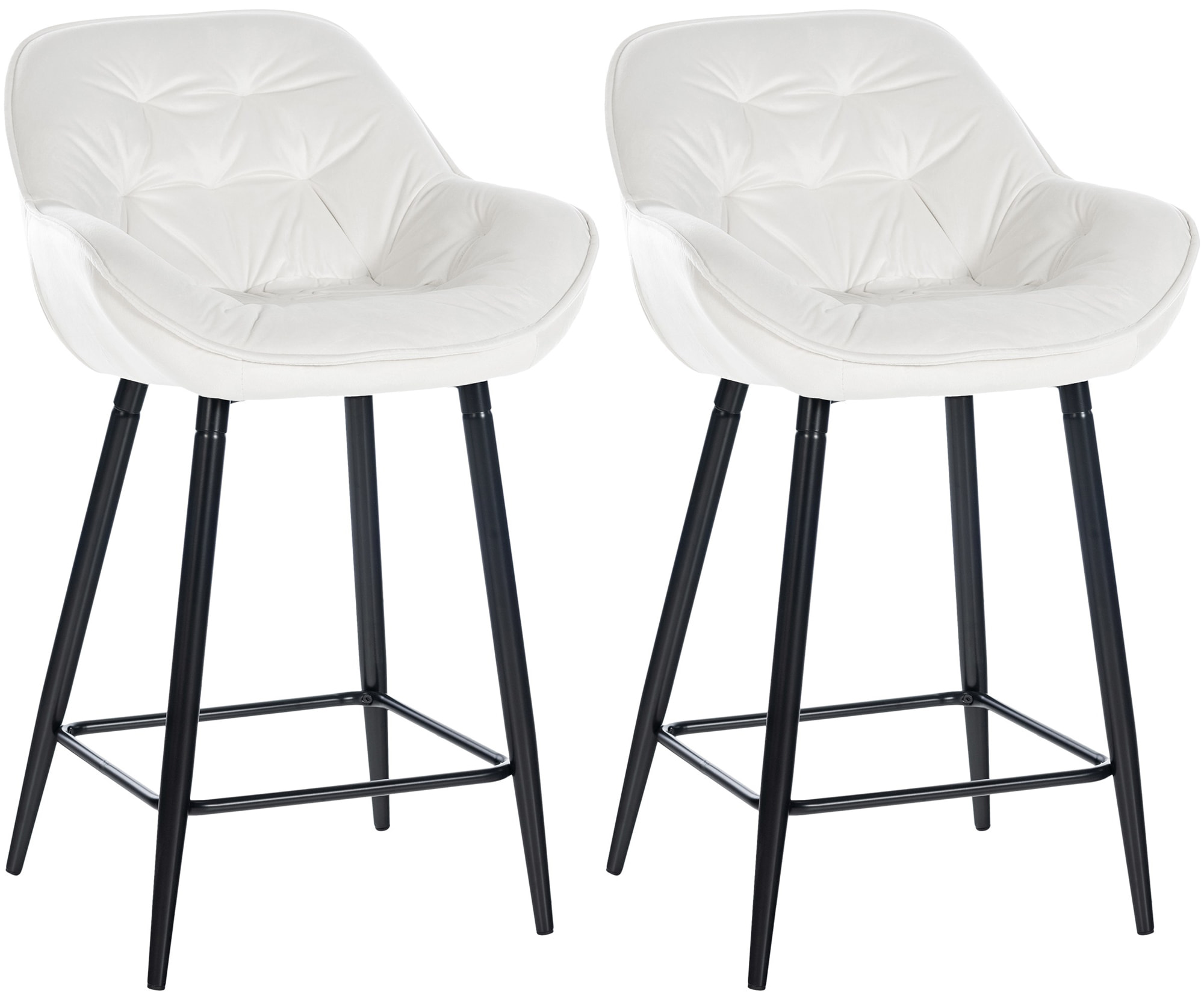 Set di 2 sgabelli da bar Gibson in velluto con altezza seduta 76 cm