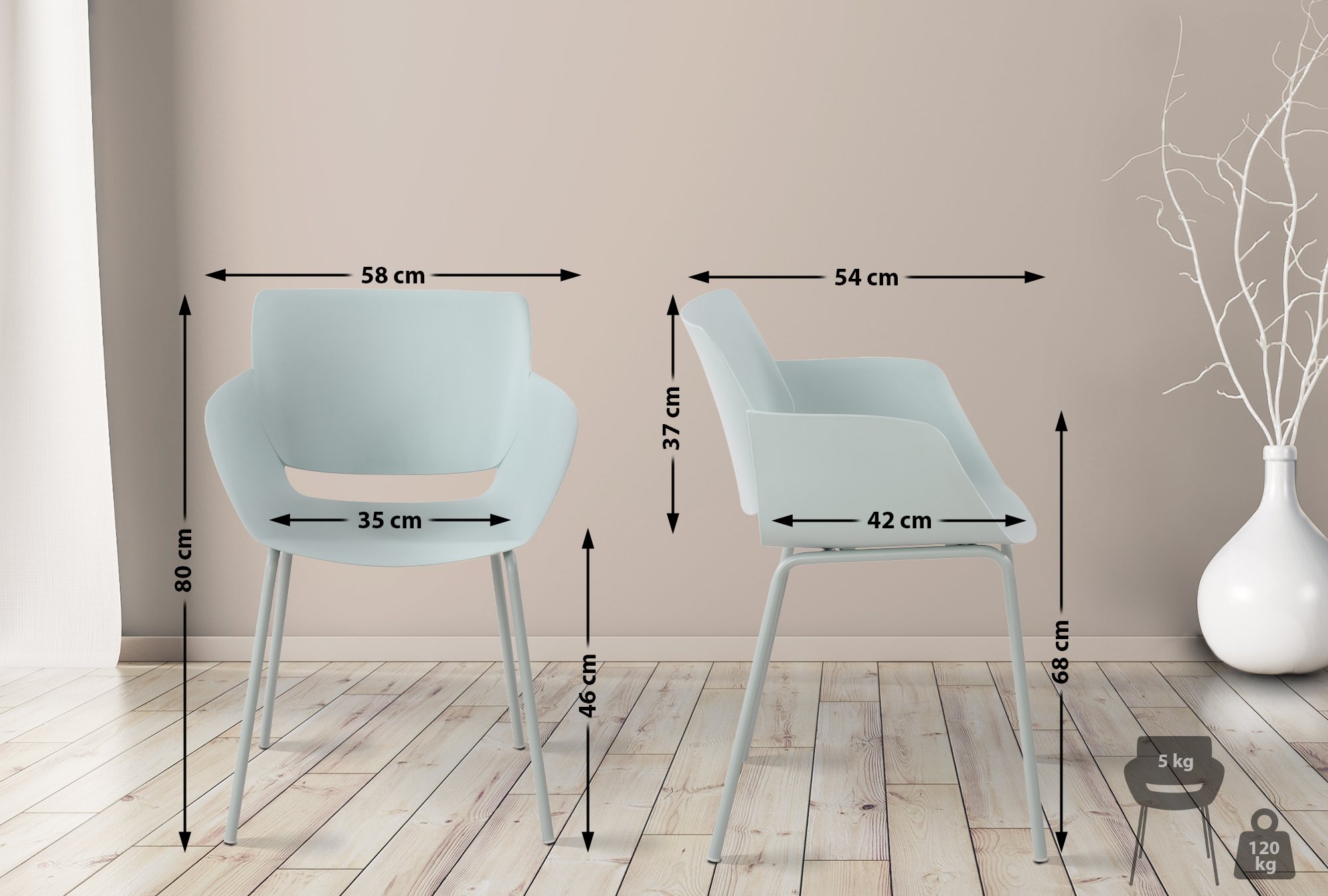 Set di 2 Sedie da Giardino Alpena