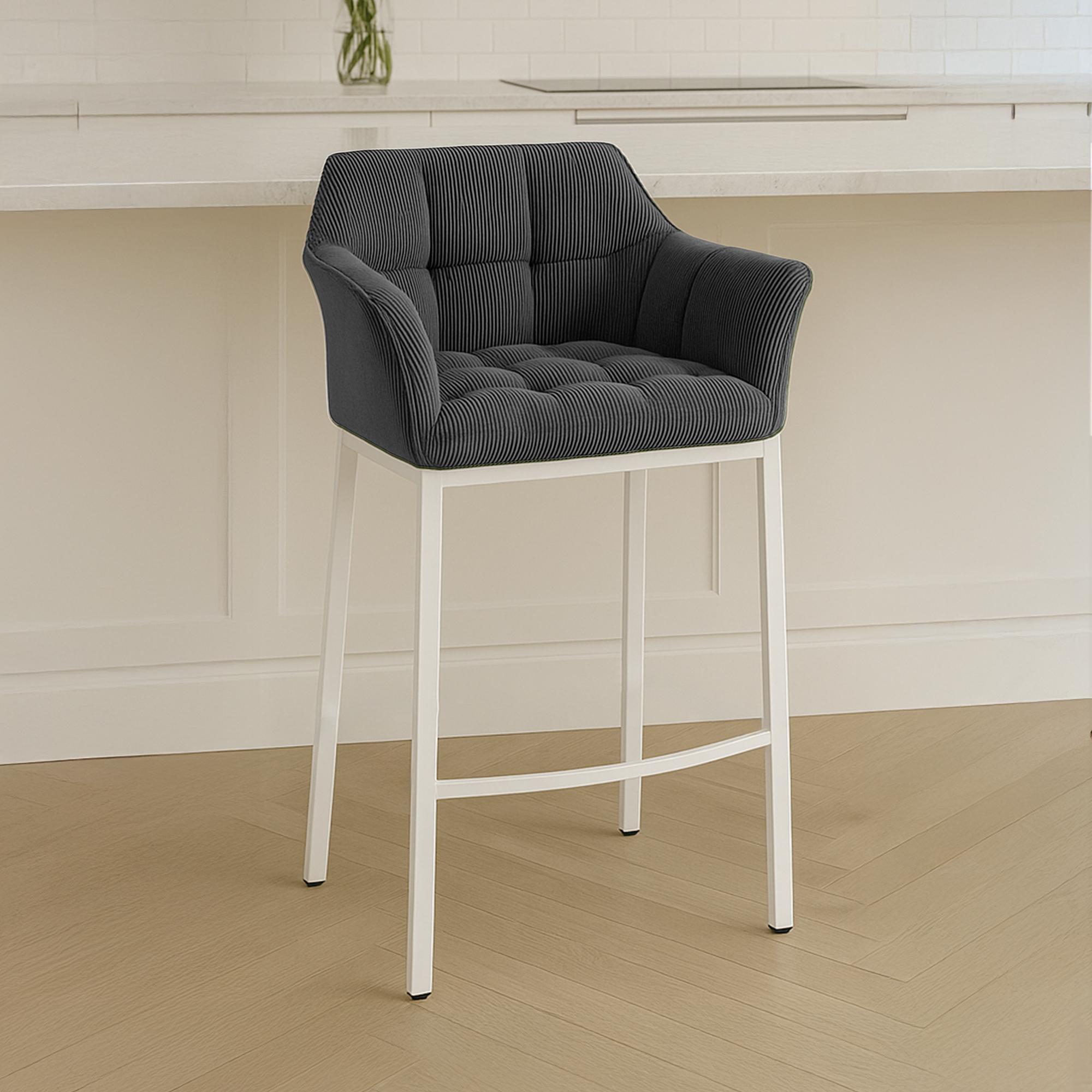 Sgabello Bar Damaso con Rivestimento In Corda e Base a Quattro Gambe
