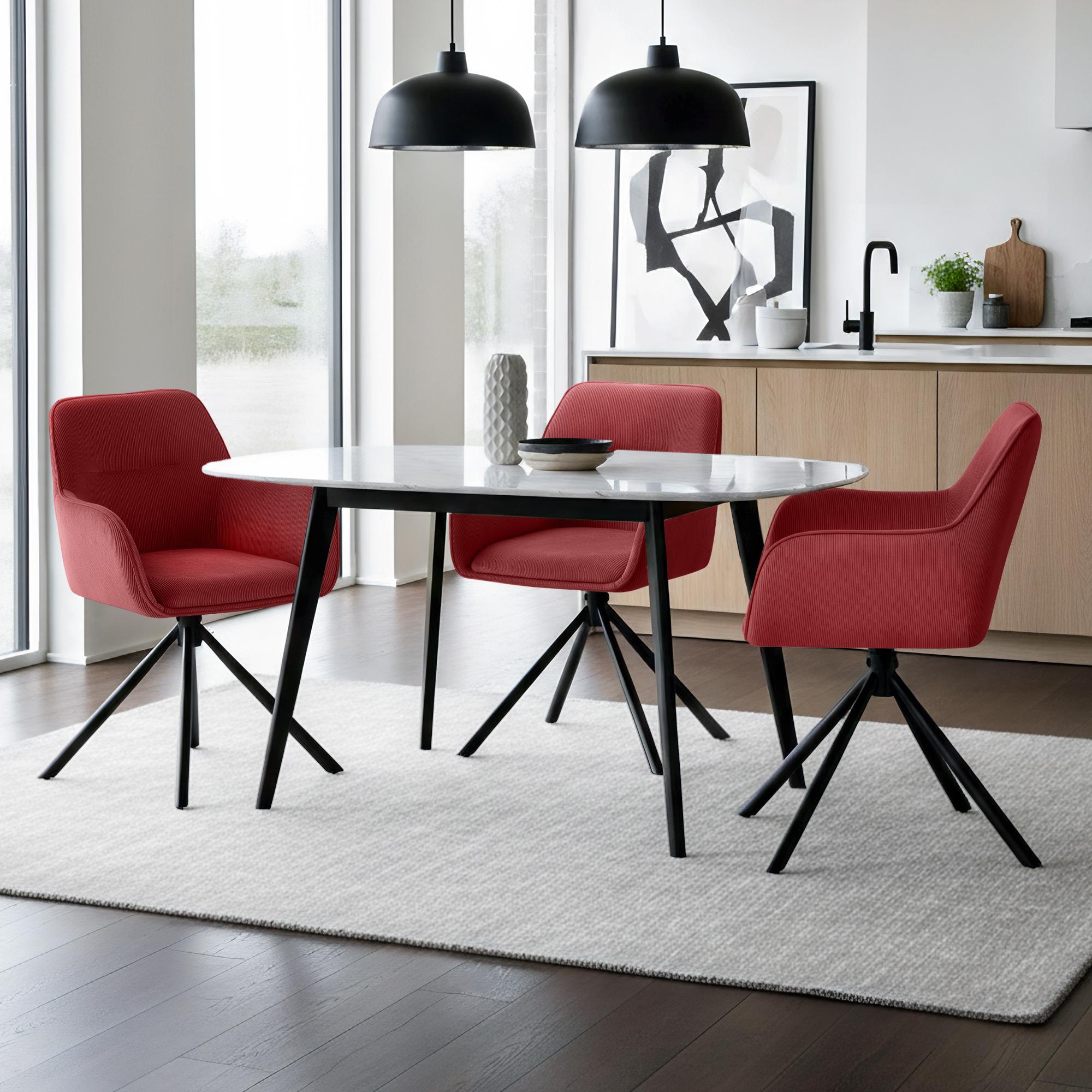 Sedia da pranzo Tipton in velluto a coste