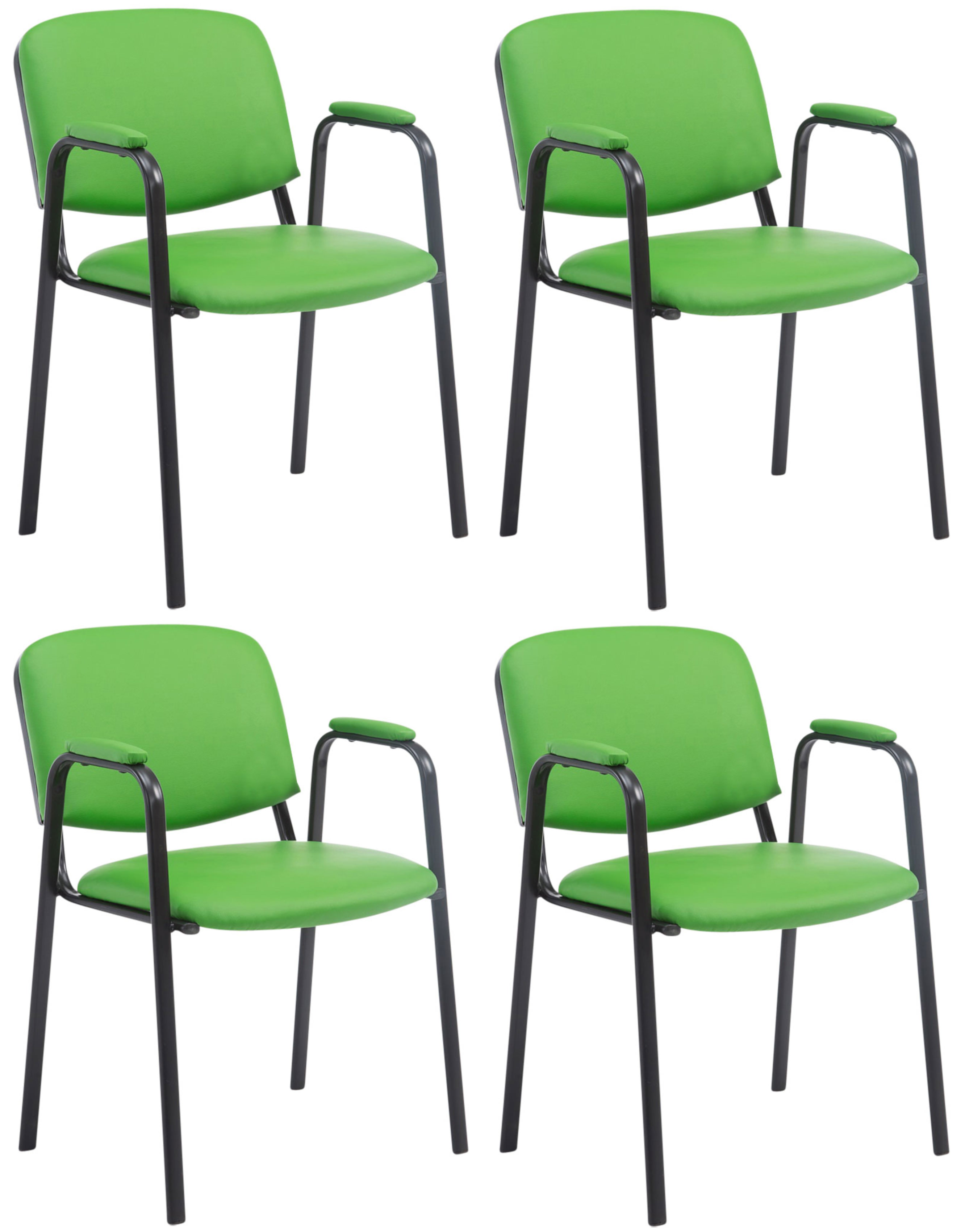 Set di 4 Sedie Impilabili Ken Pro in Ecopelle