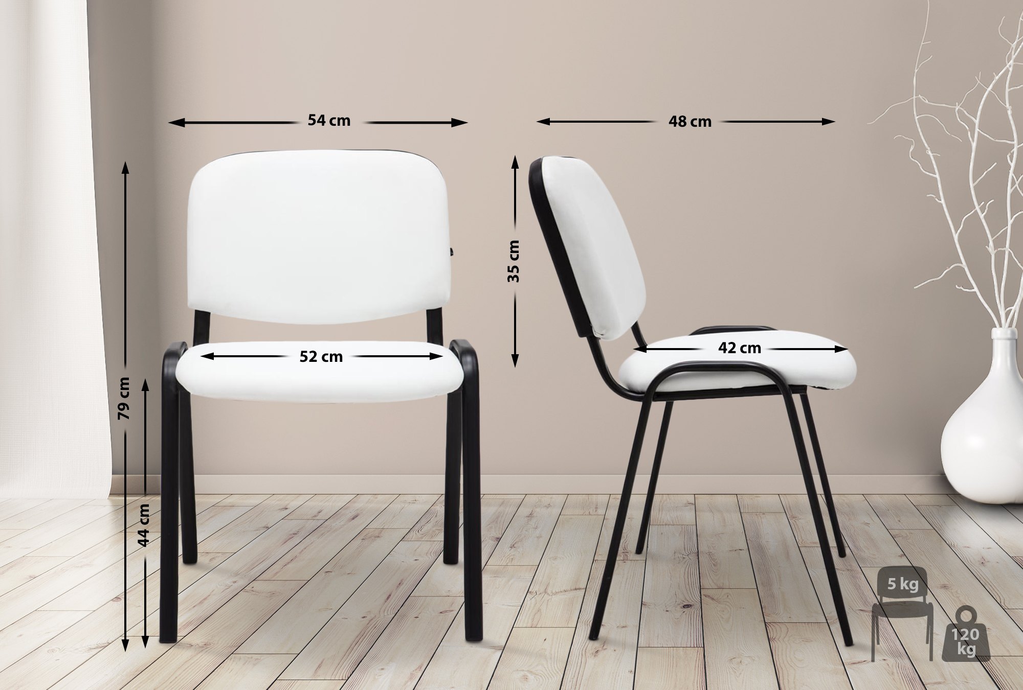 Sedia impilabile Ken similpelle