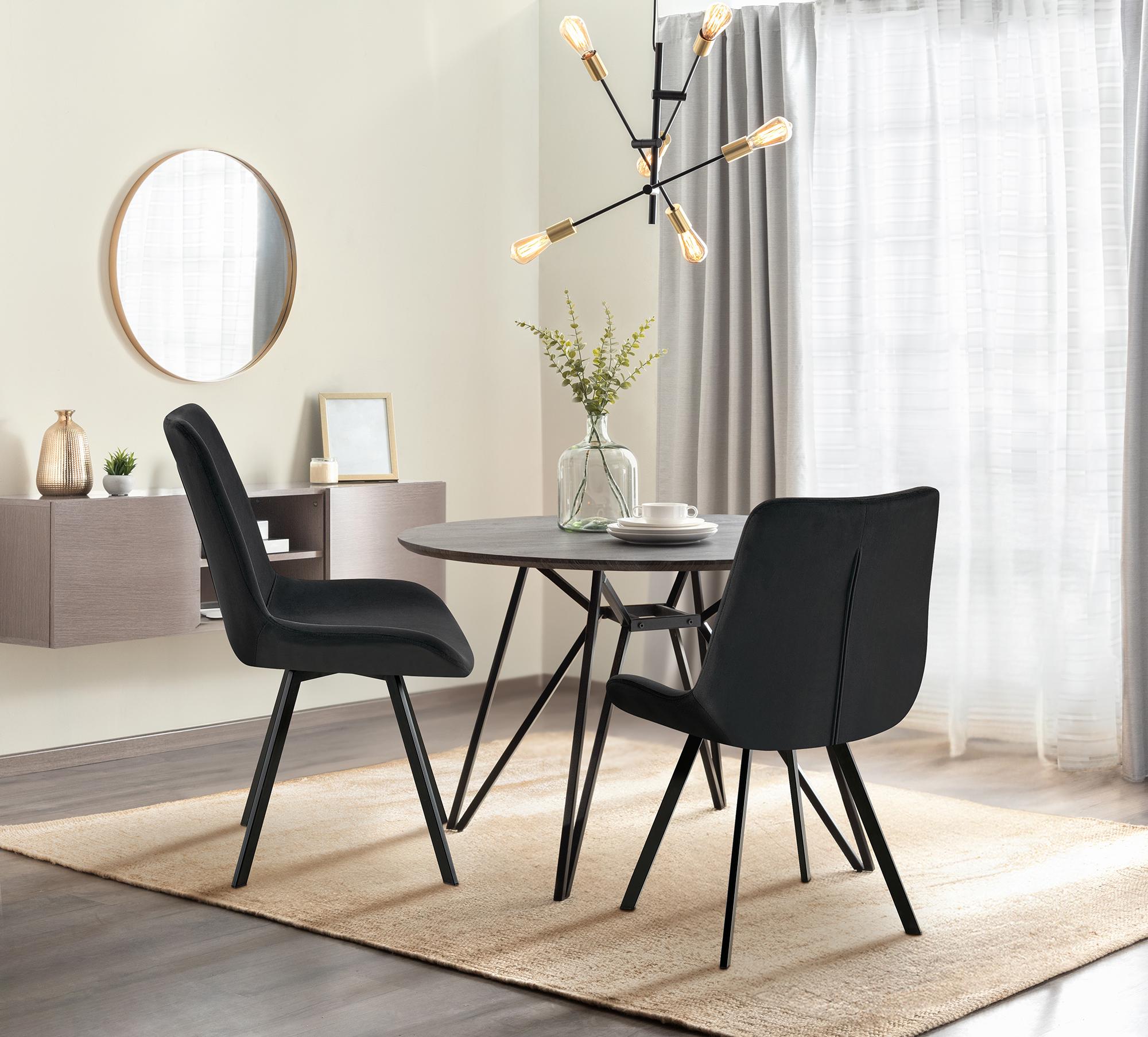 Set di 2 sedie da pranzo Lewes in velluto