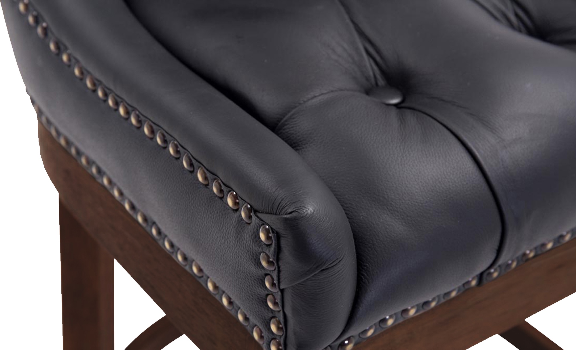 Sgabello Lakewood vera pelle antico-scuro