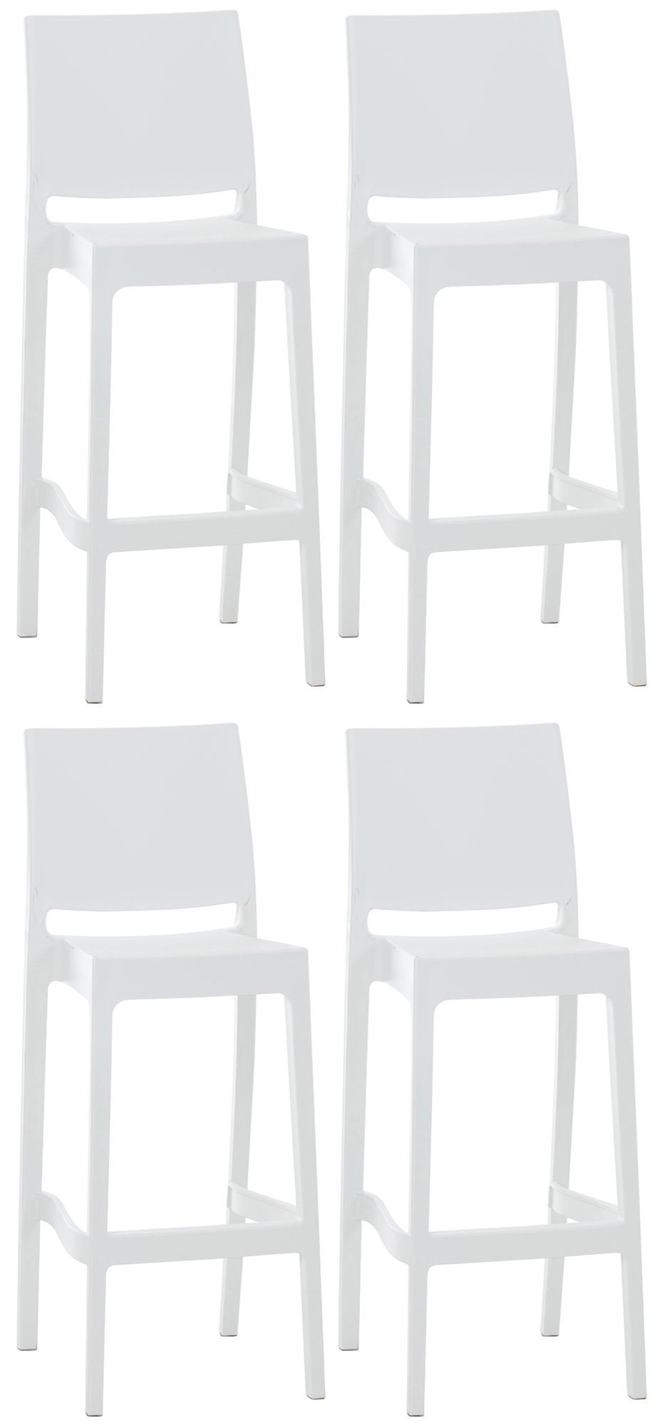 Set da 4 sgabelli da bar Maya in plastica