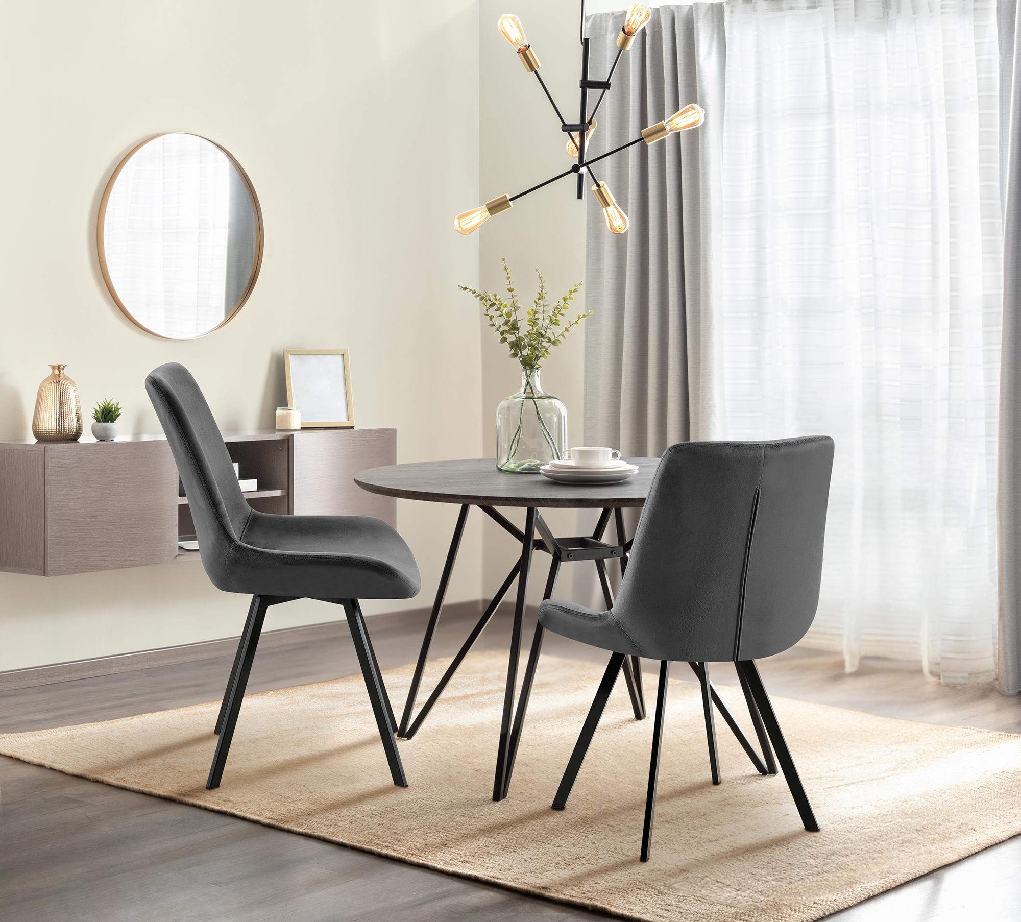 Set di 2 sedie da pranzo Lewes in velluto