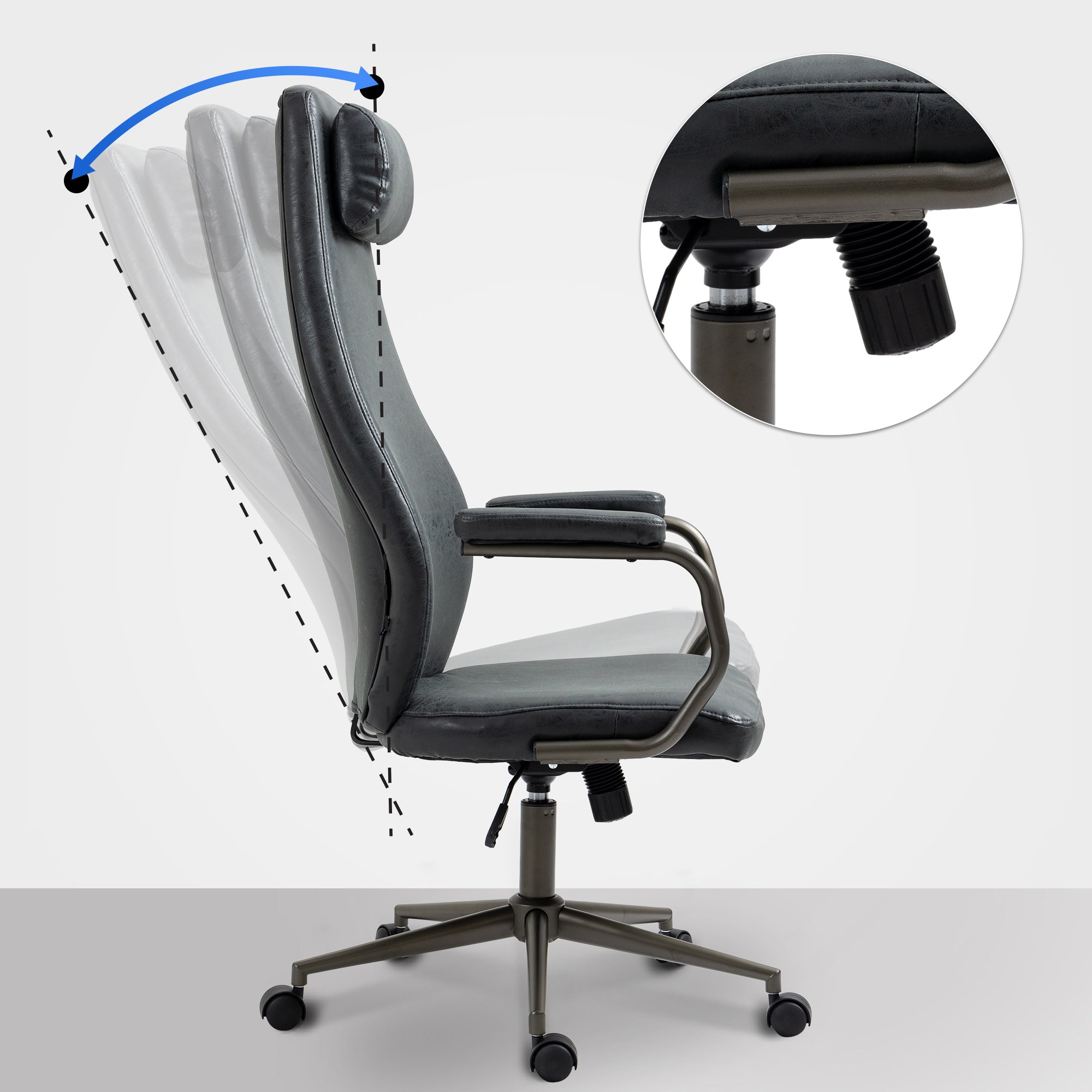 Sedia da ufficio Pocatello Industrial Loft Stile antico