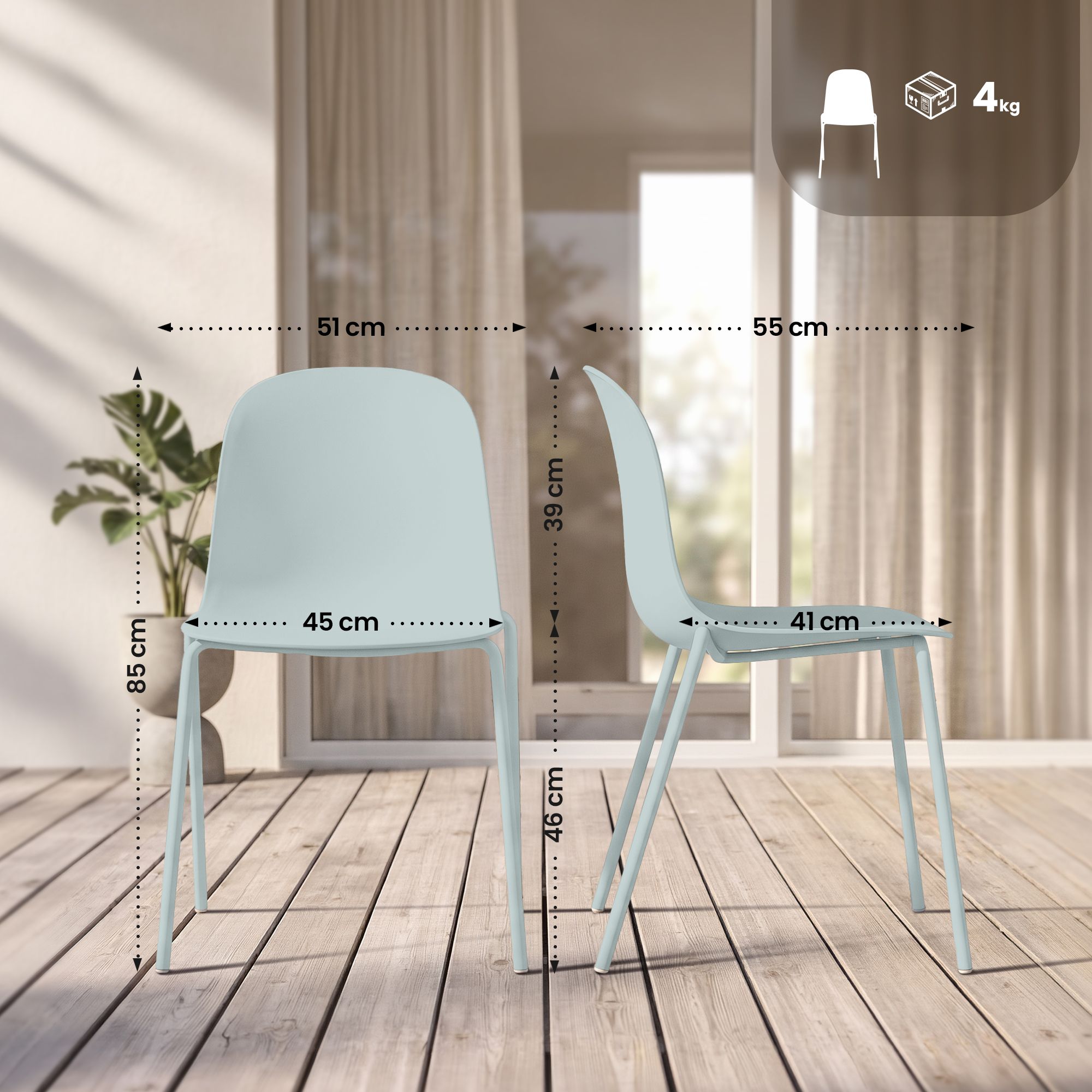 Sedia Hardin elegante e resistente ideale per casa o ufficio design moderno facile da pulire