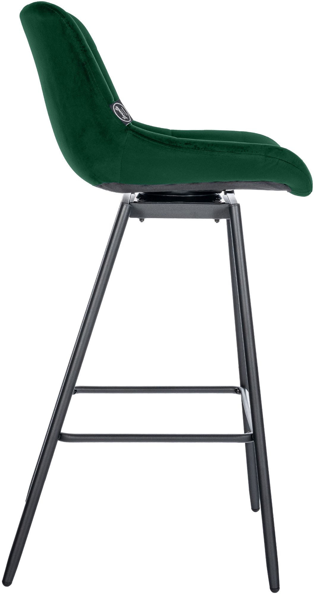 Sgabello da bar Weston girevole 180° con schienale e seduta imbottita, struttura in metallo