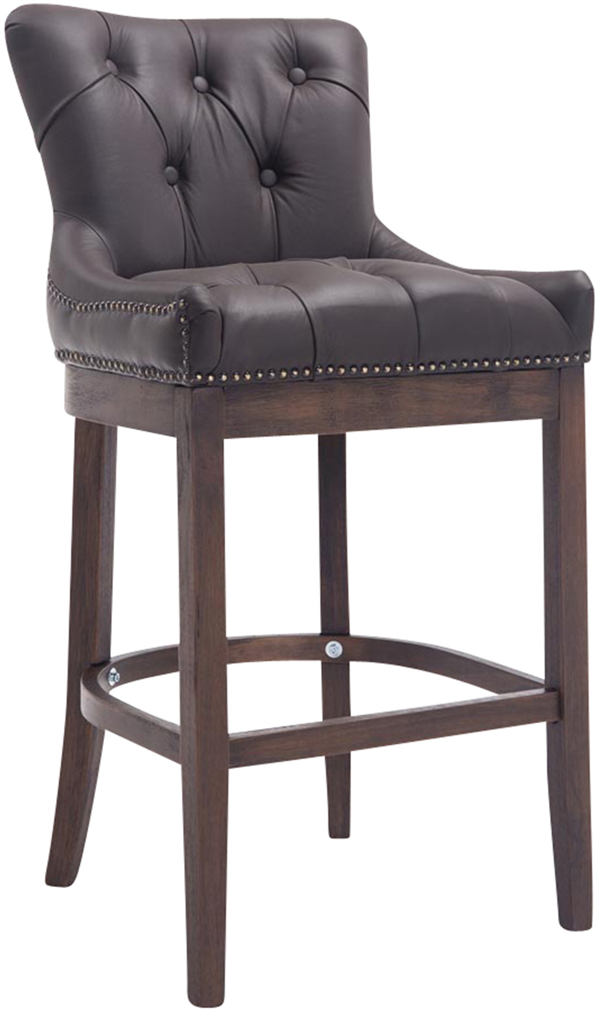 Sgabello Lakewood vera pelle antico-scuro