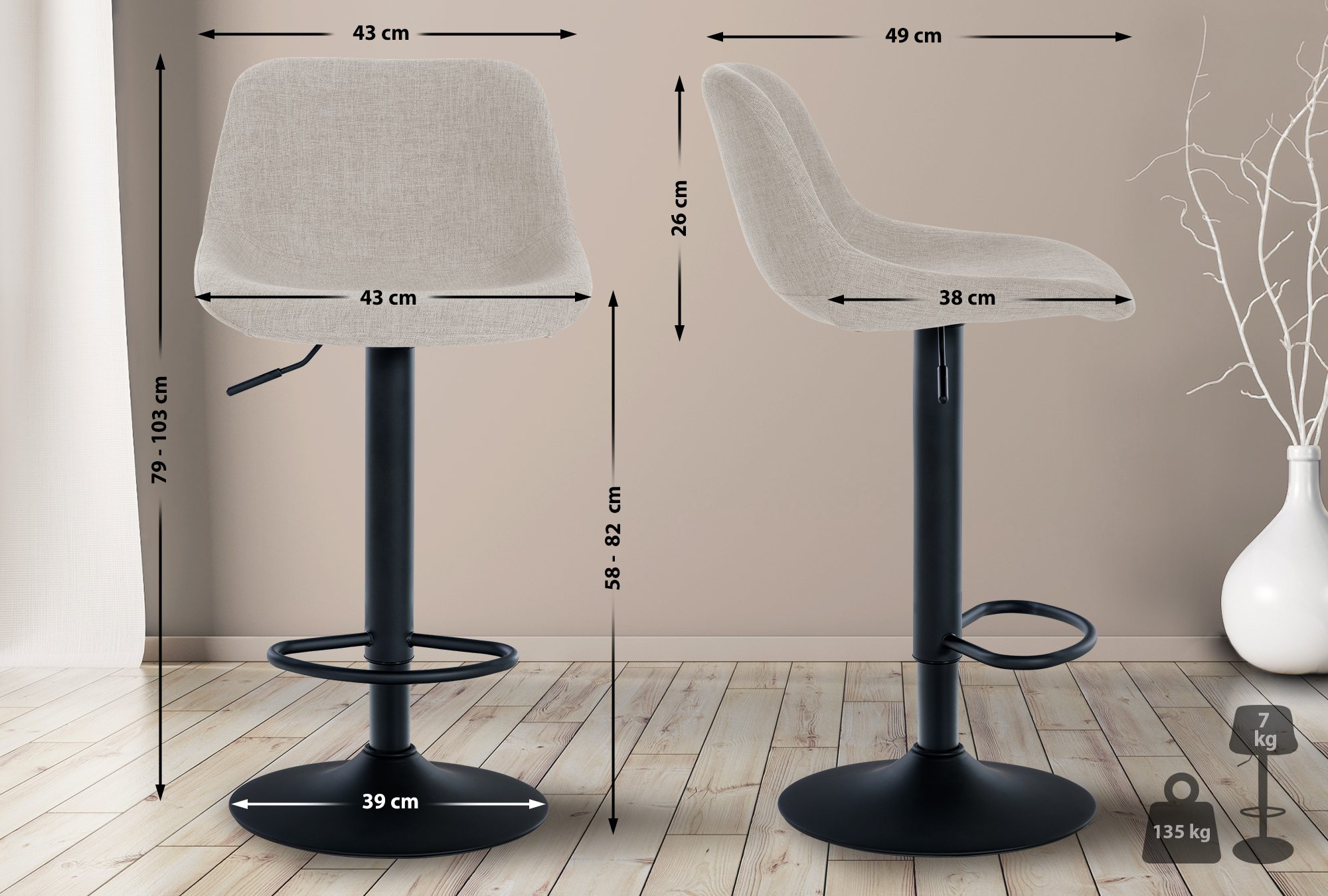 Sgabello da bar 2er Loft