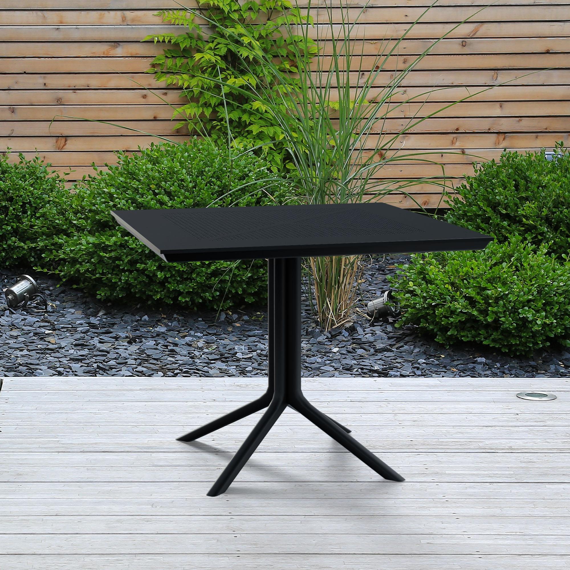 Tavolo da giardino Lenval 80x80 cm Tavolo da esterno in bianco o nero