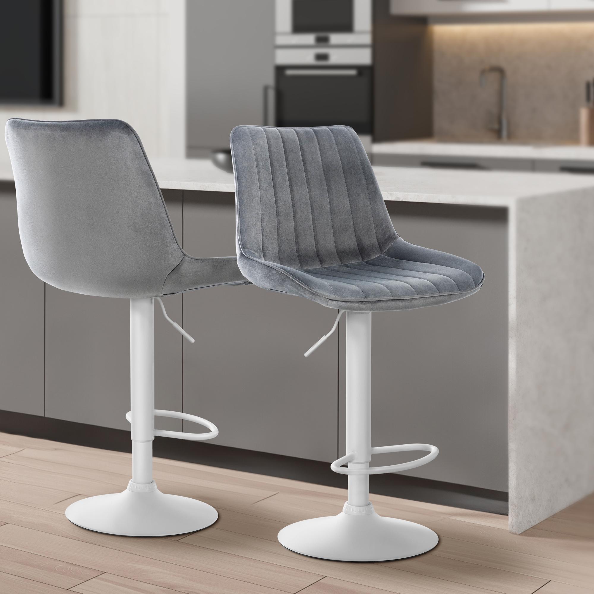 Sgabello da bar Toni velluto elegante, comodo e resistente, ideale per cucina o locale, design moderno per ogni ambiente