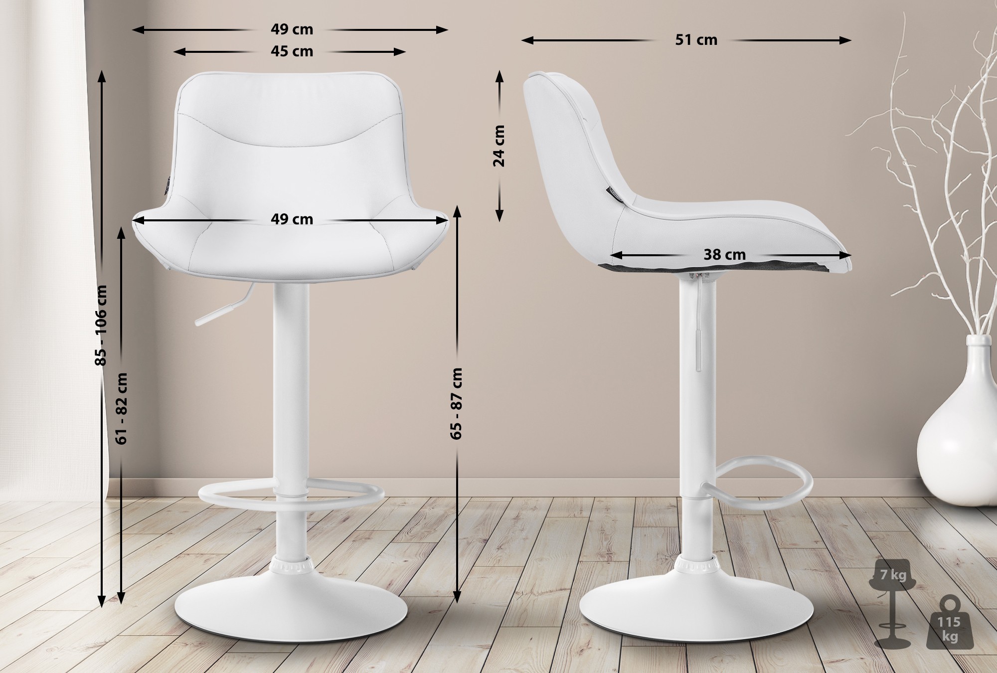 Set di 2 sgabelli da bar in similpelle Vonore