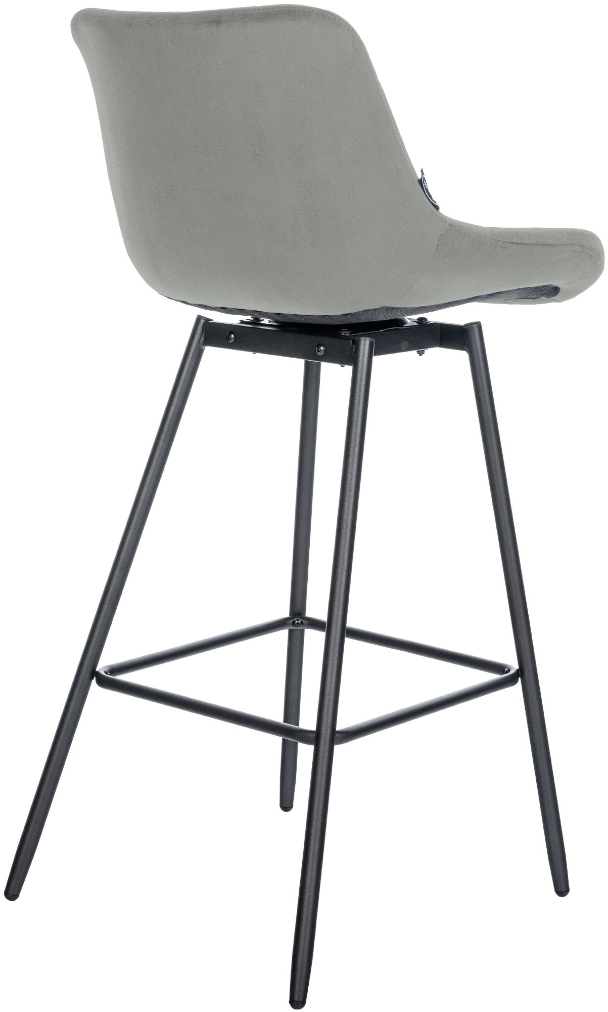 Sgabello da bar Weston girevole 180° con schienale e seduta imbottita, struttura in metallo