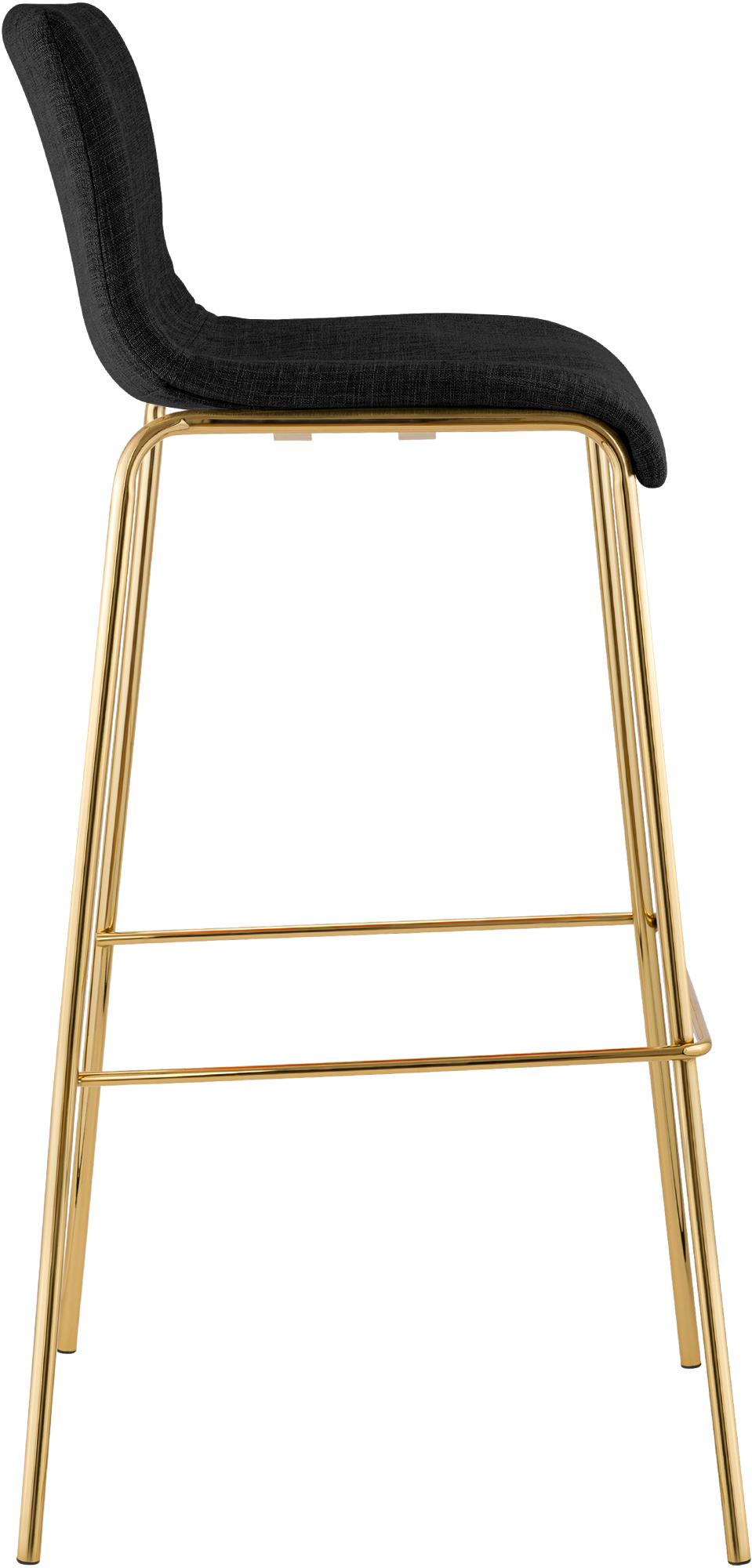 Set 2 Sgabelli Bar Hover in Tessuto, Gambe Effetto Oro