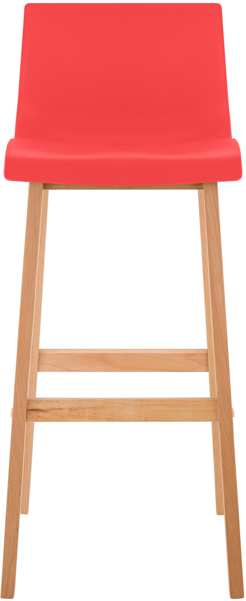 Set di 2 sgabelli da bar Hover in plastica con gambe a quattro piedi Natura