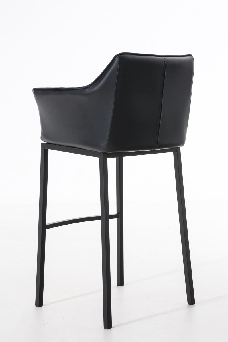 Sgabello da Bar Damaso in Similpelle con Base a Quattro Gambe