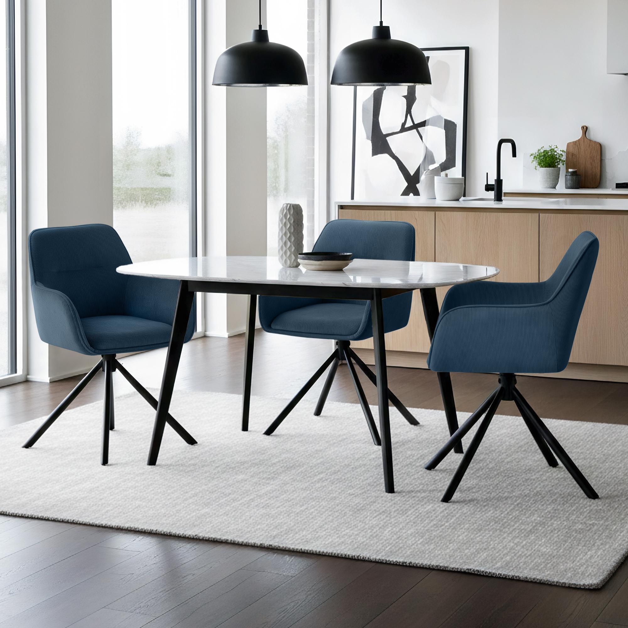 Sedia da pranzo Tipton in velluto a coste