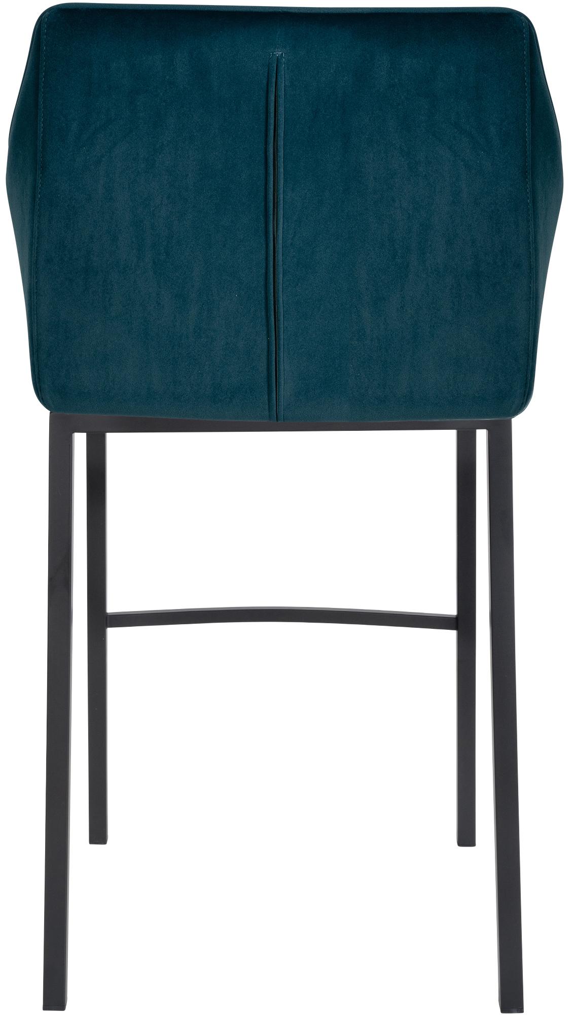 Set di 2 sgabelli bar Damaso in velluto con base a quattro gambe