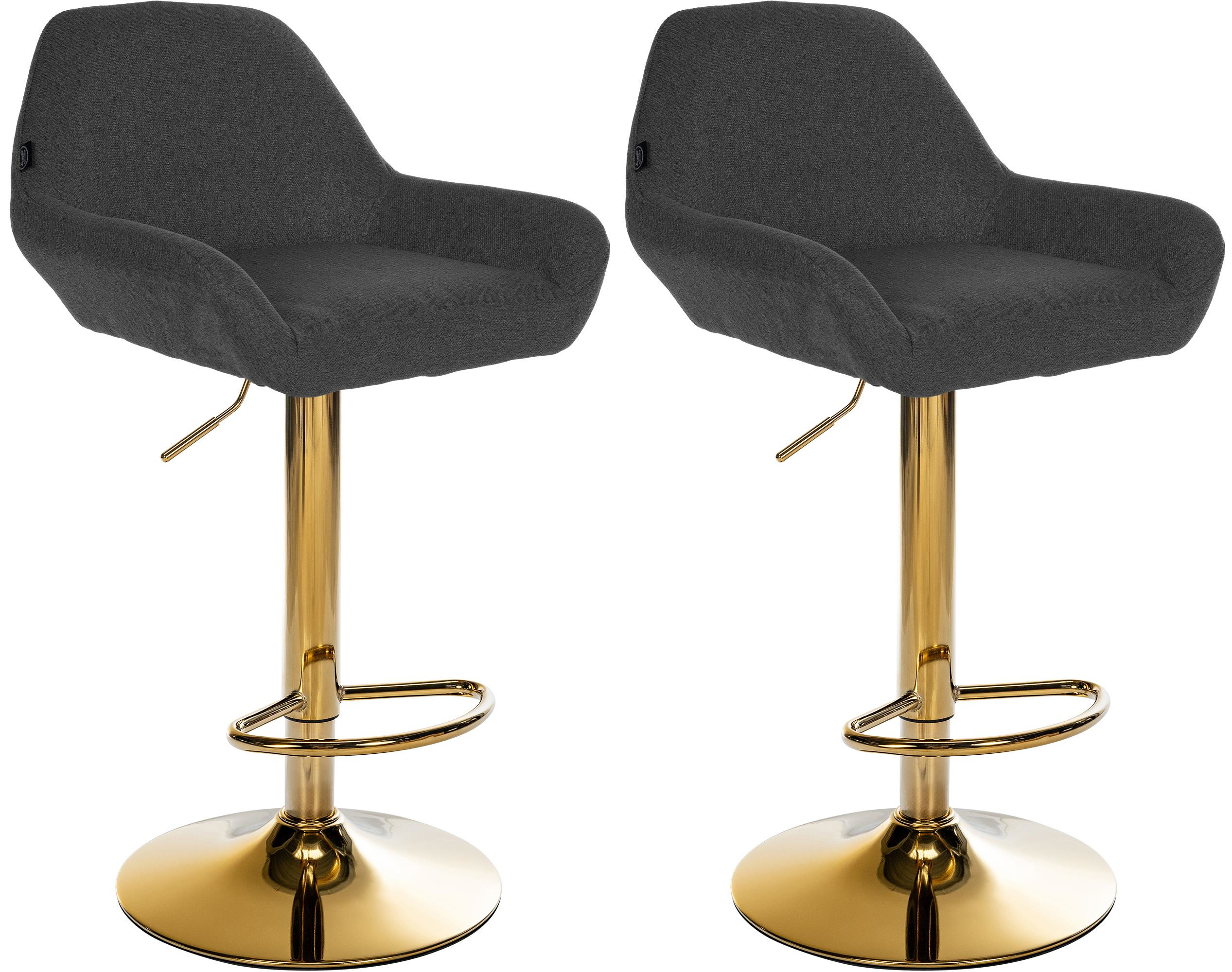 Set di 2 sgabelli da bar in tessuto Braga Gold