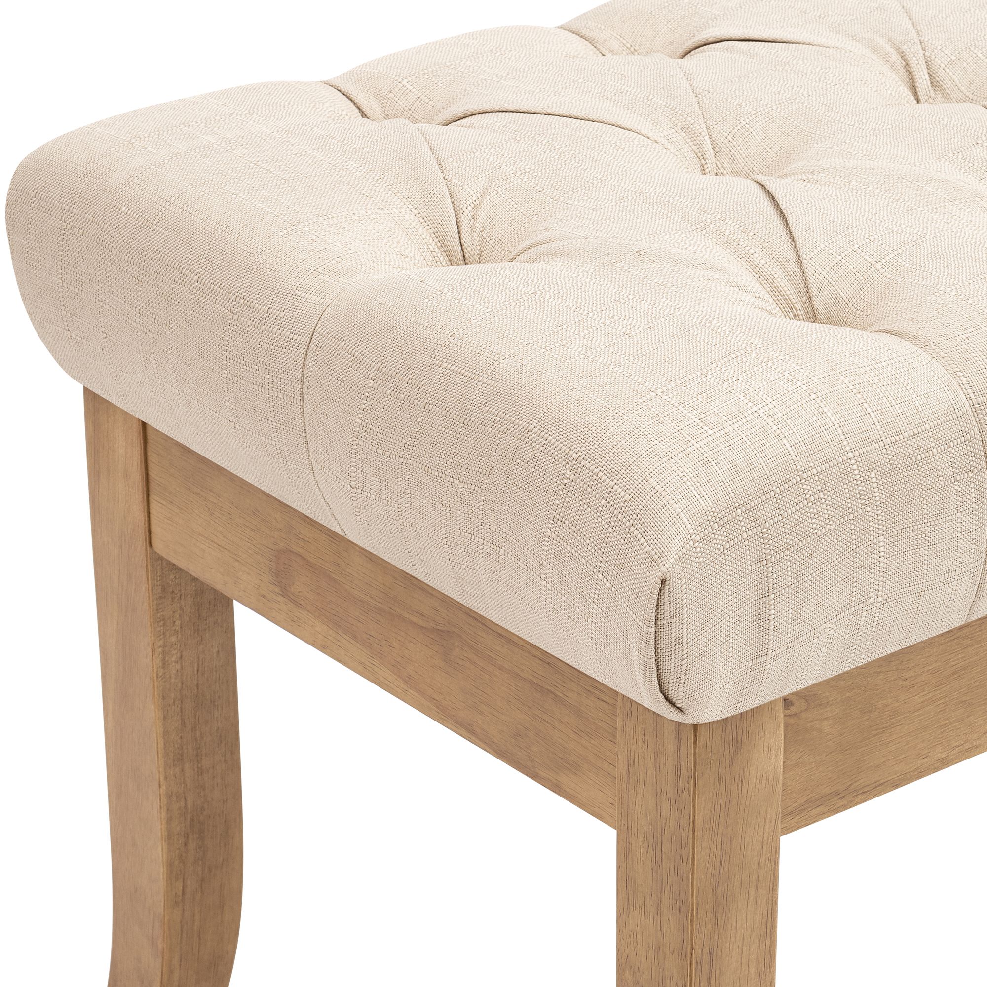 Panca design RAMSES in legno chiaro antico tessuto
