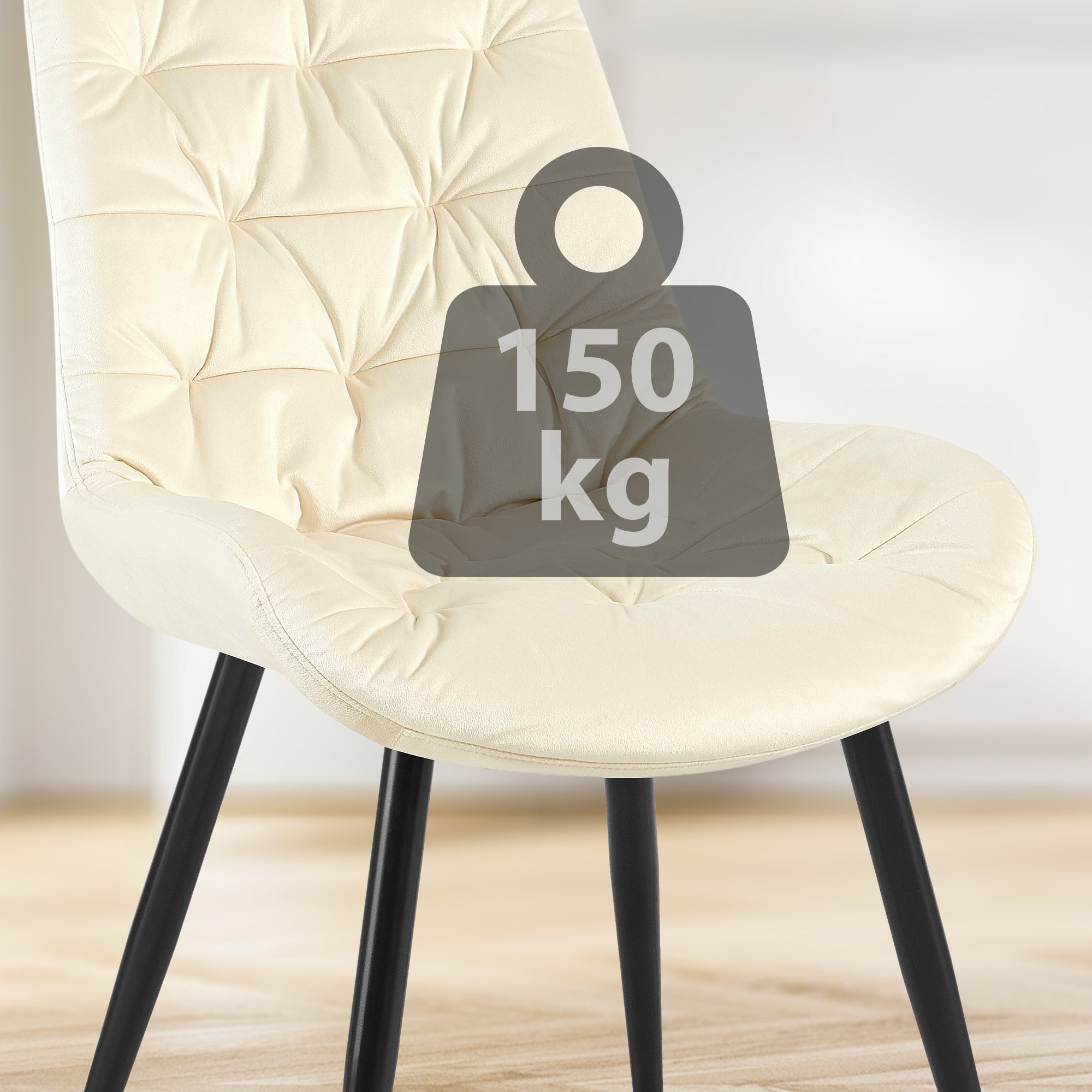 Sedia da pranzo in velluto Rossford
