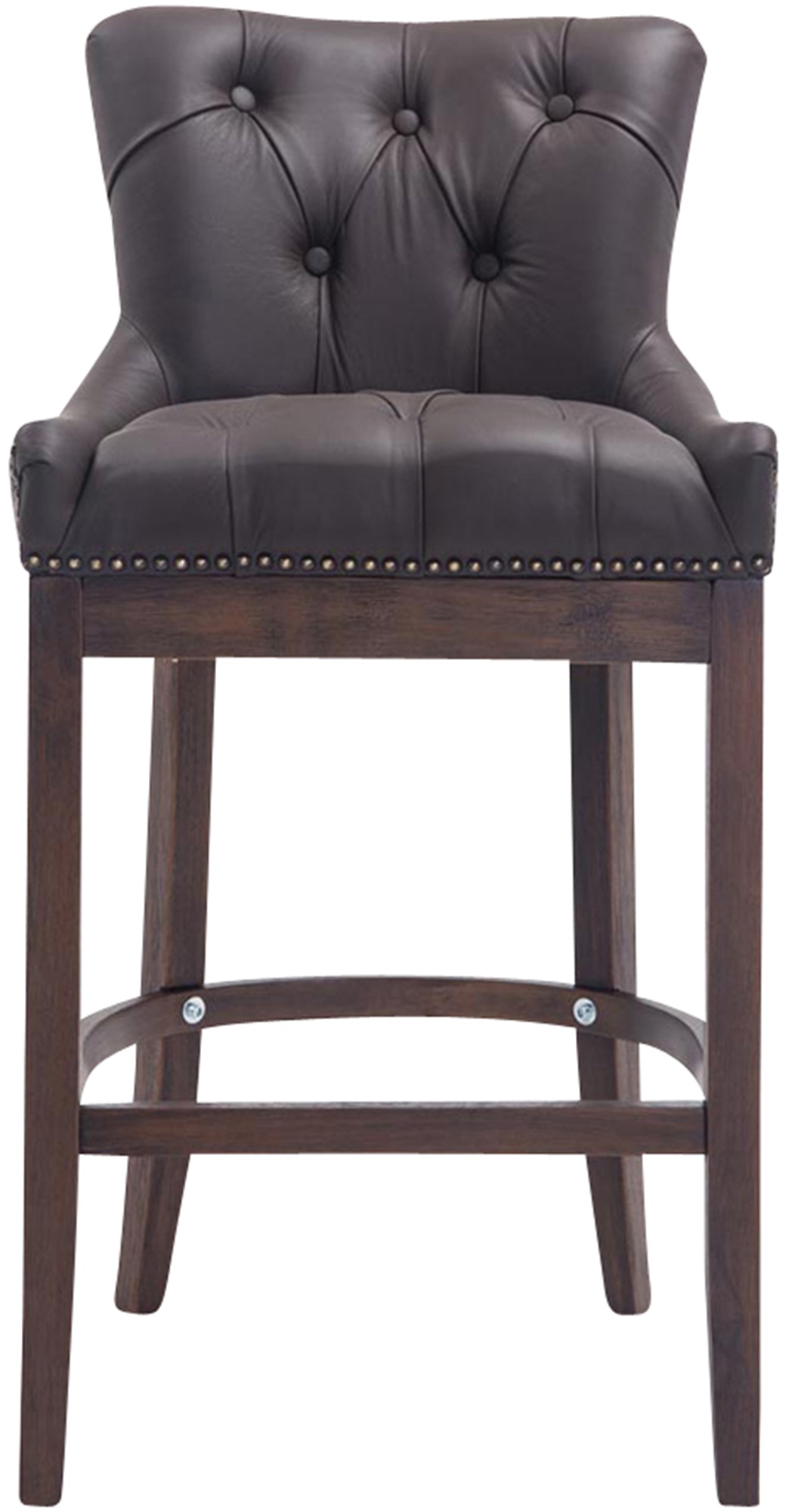 Sgabello Lakewood vera pelle antico-scuro