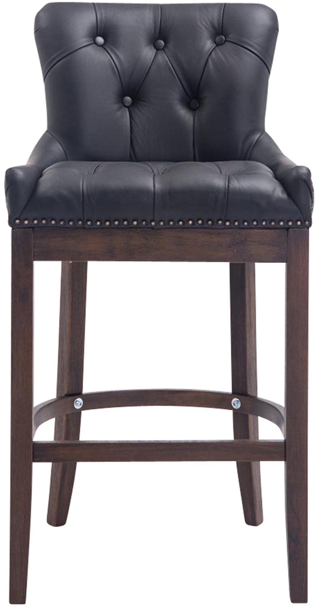Sgabello Lakewood vera pelle antico-scuro