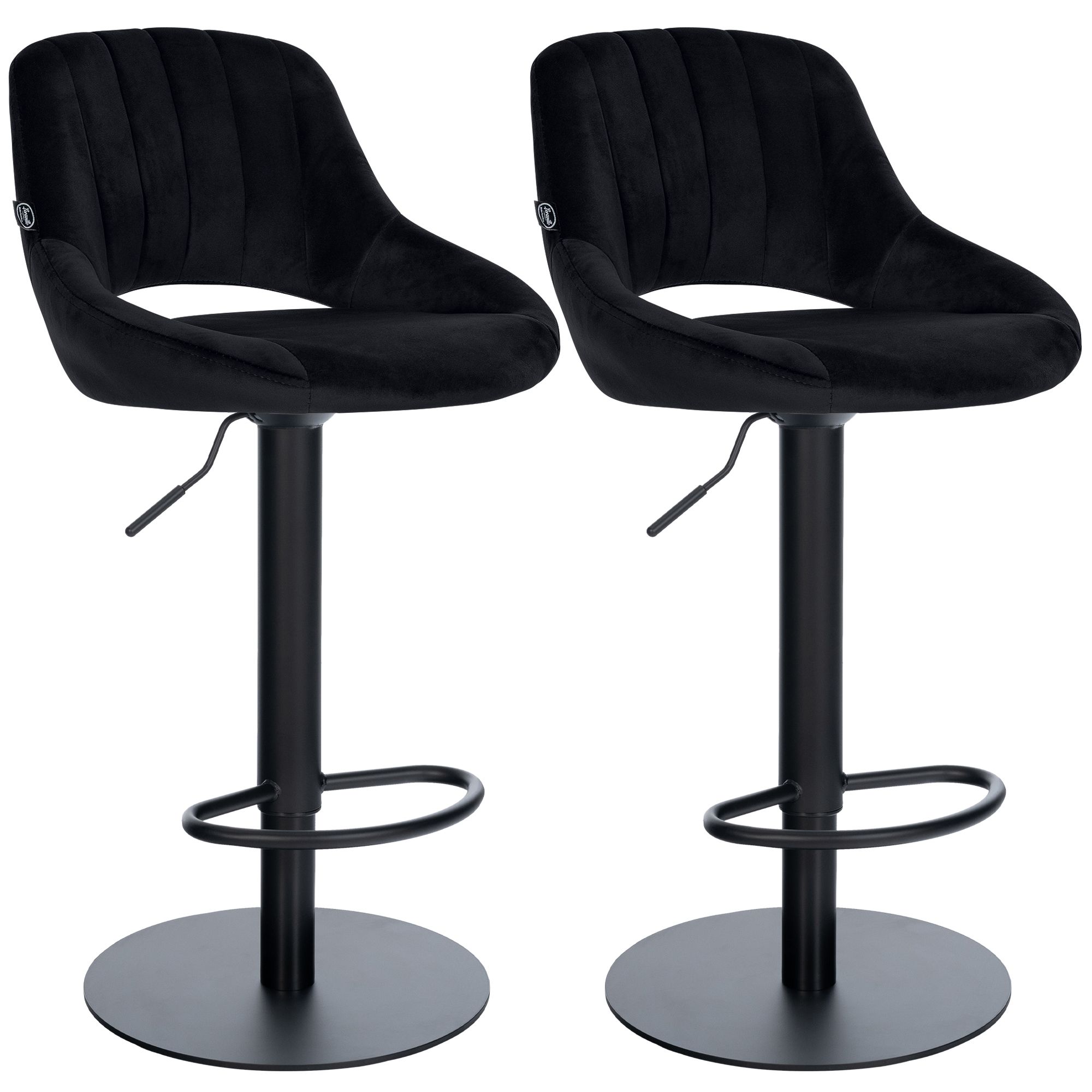 Set da 2 sgabelli da bar Milet neri con basi extra pesanti