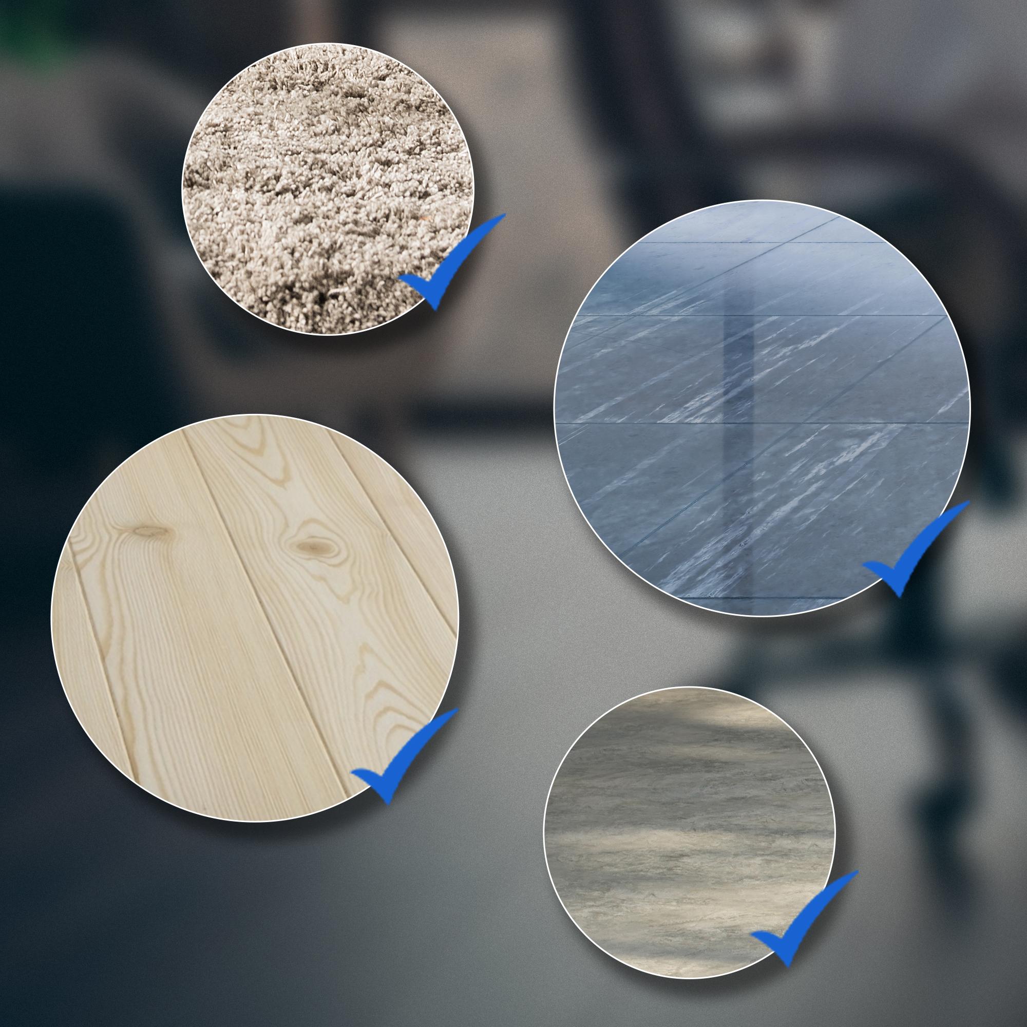 Set di 5 ruote per pavimenti duri