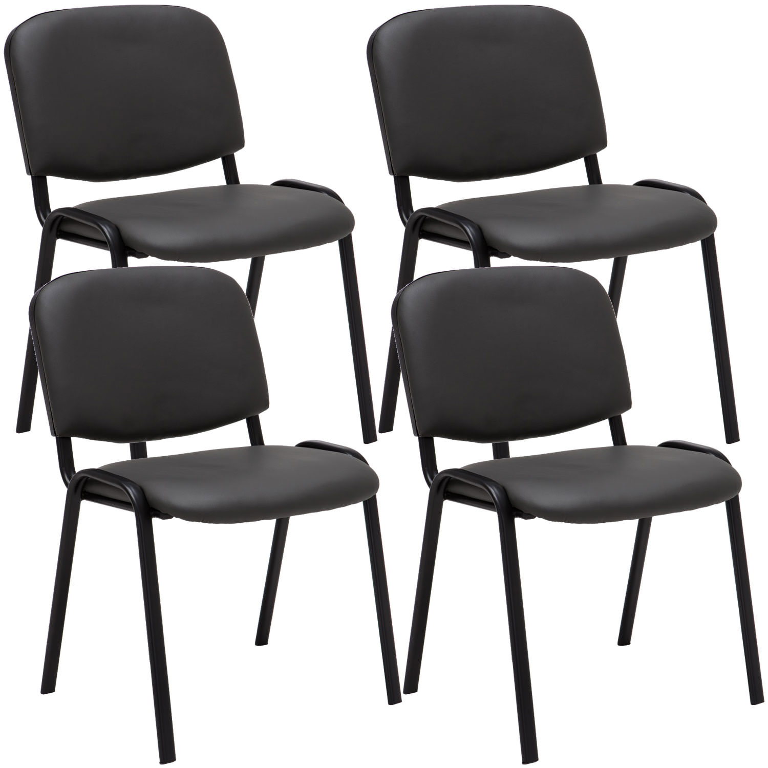 Set 4 Sedie Ufficio Ken Imbottite In Similpelle