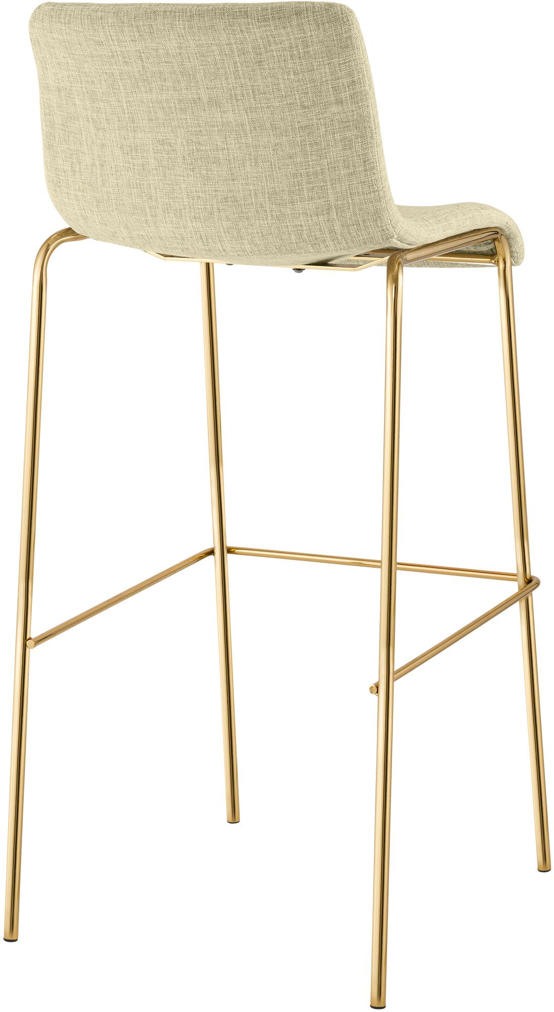 Set 2 Sgabelli Bar Hover in Tessuto, Gambe Effetto Oro