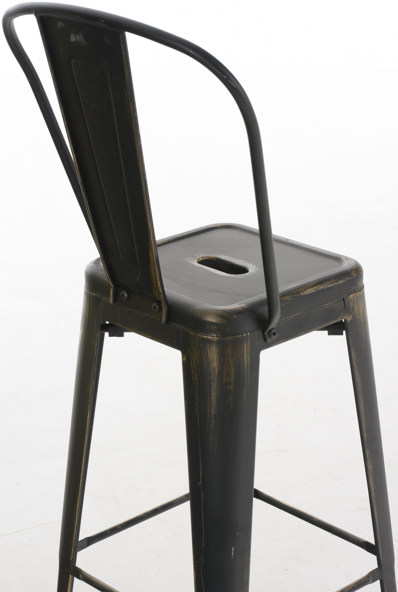 Set 4 Sgabelli Con Schienale Aiden In Metallo