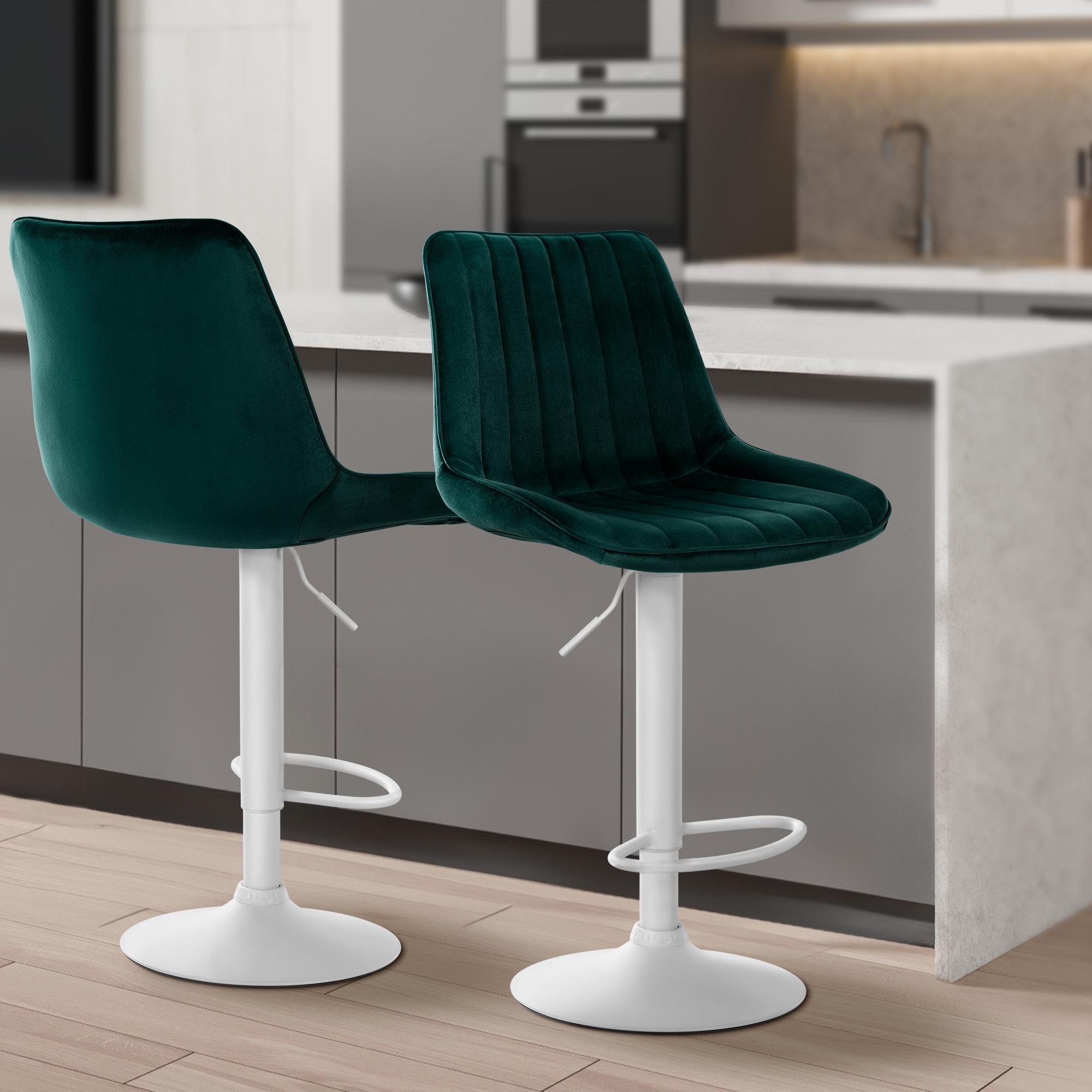Sgabello da bar Toni velluto elegante, comodo e resistente, ideale per cucina o locale, design moderno per ogni ambiente