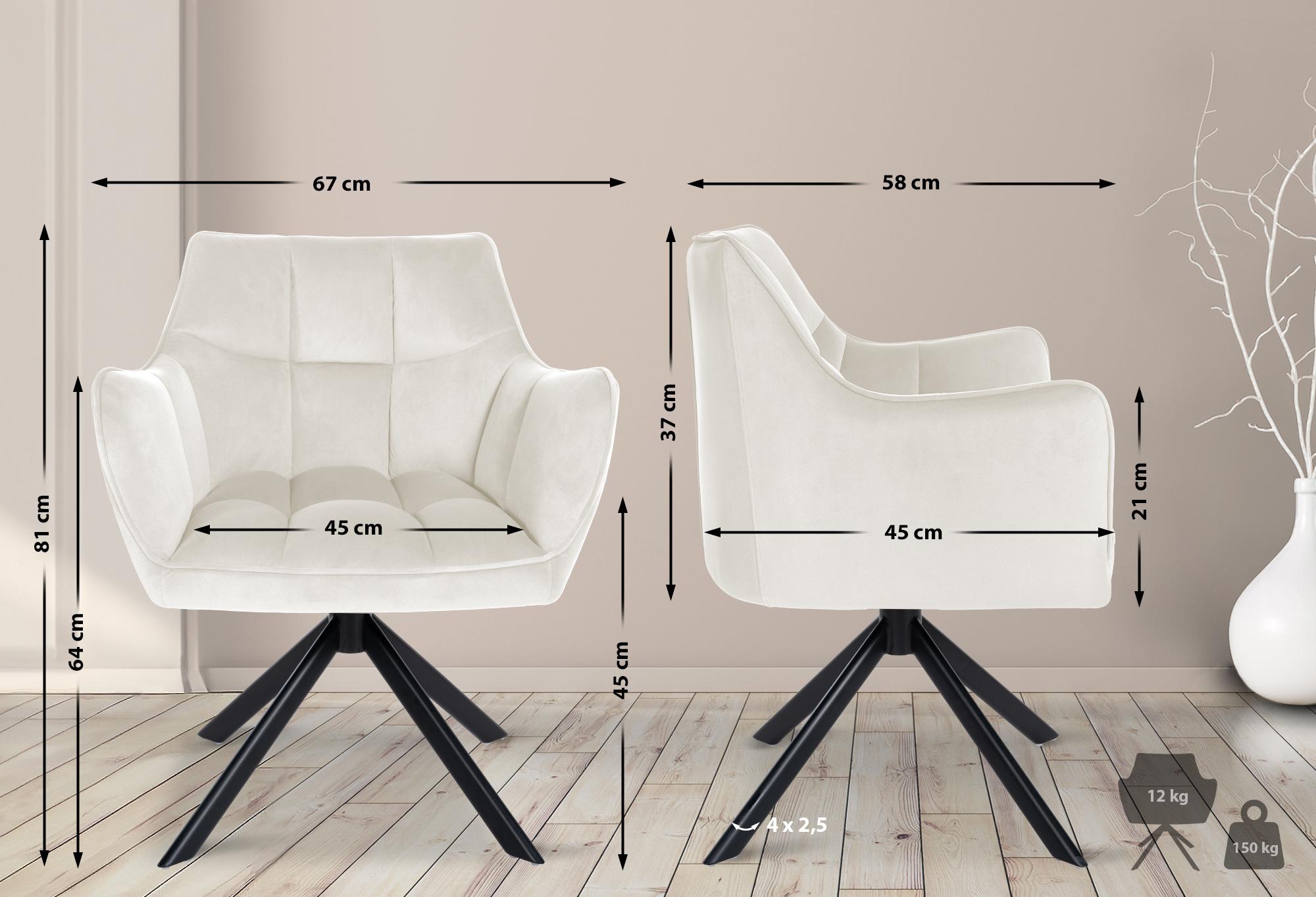 Sedia da pranzo Swing Copertura in velluto