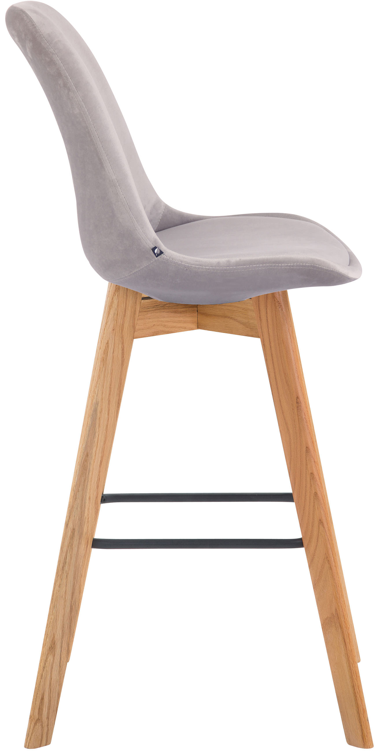 Set 2 Sgabelli Alti Scandinavi Metz In Velluto E Legno