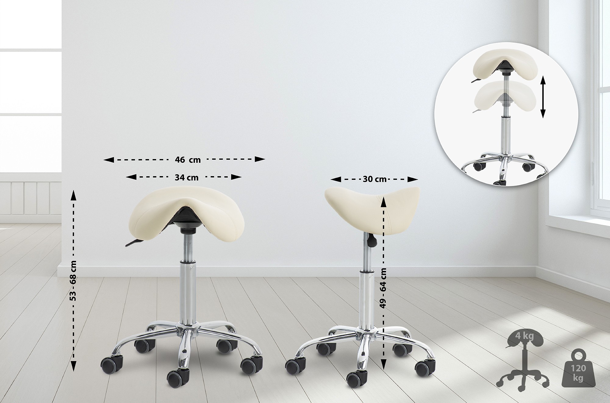 Set di 2 sgabelli da lavoro Reno in similpelle