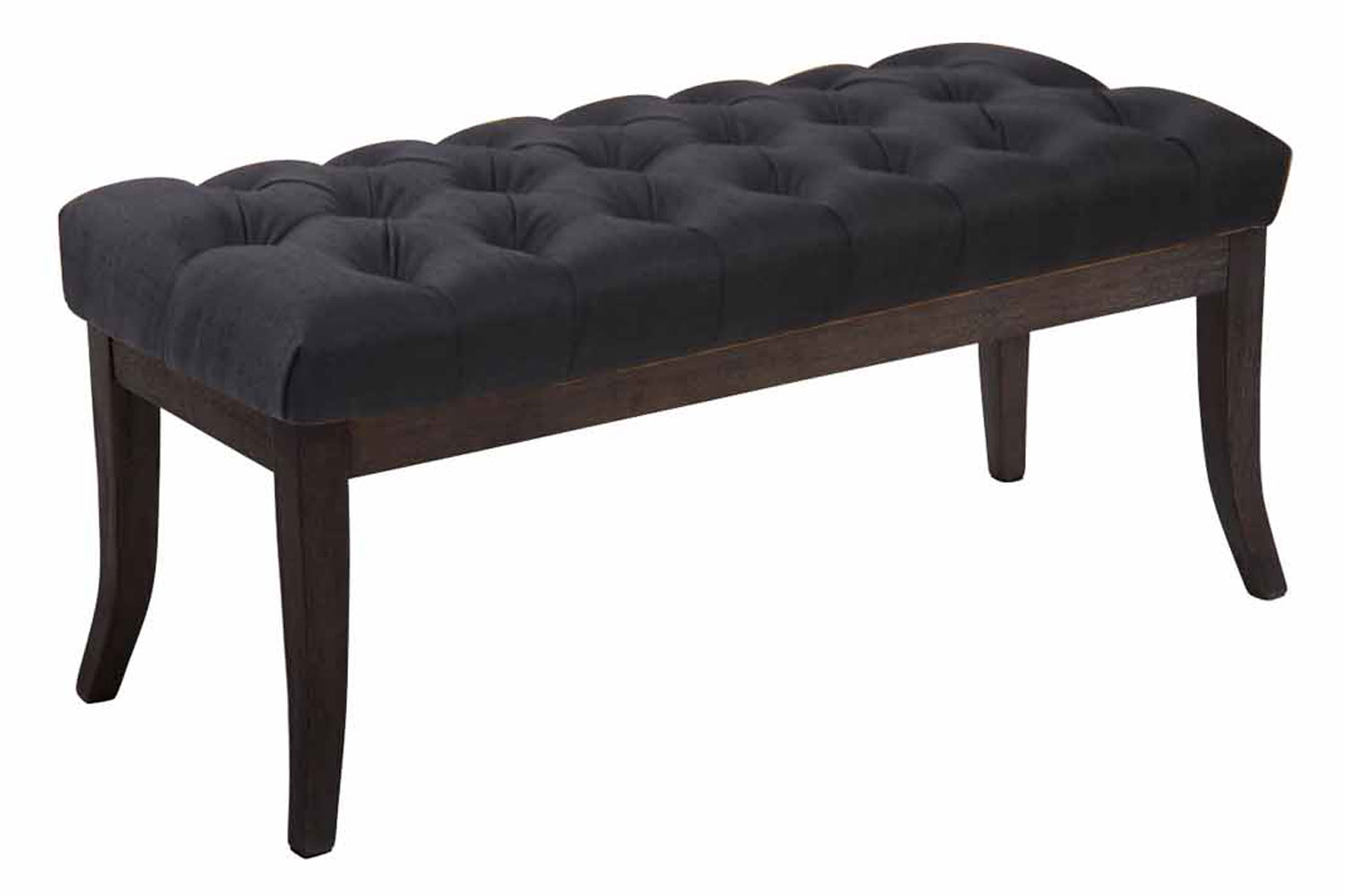 Panca design RAMSES in legno scuro antico e tessuto