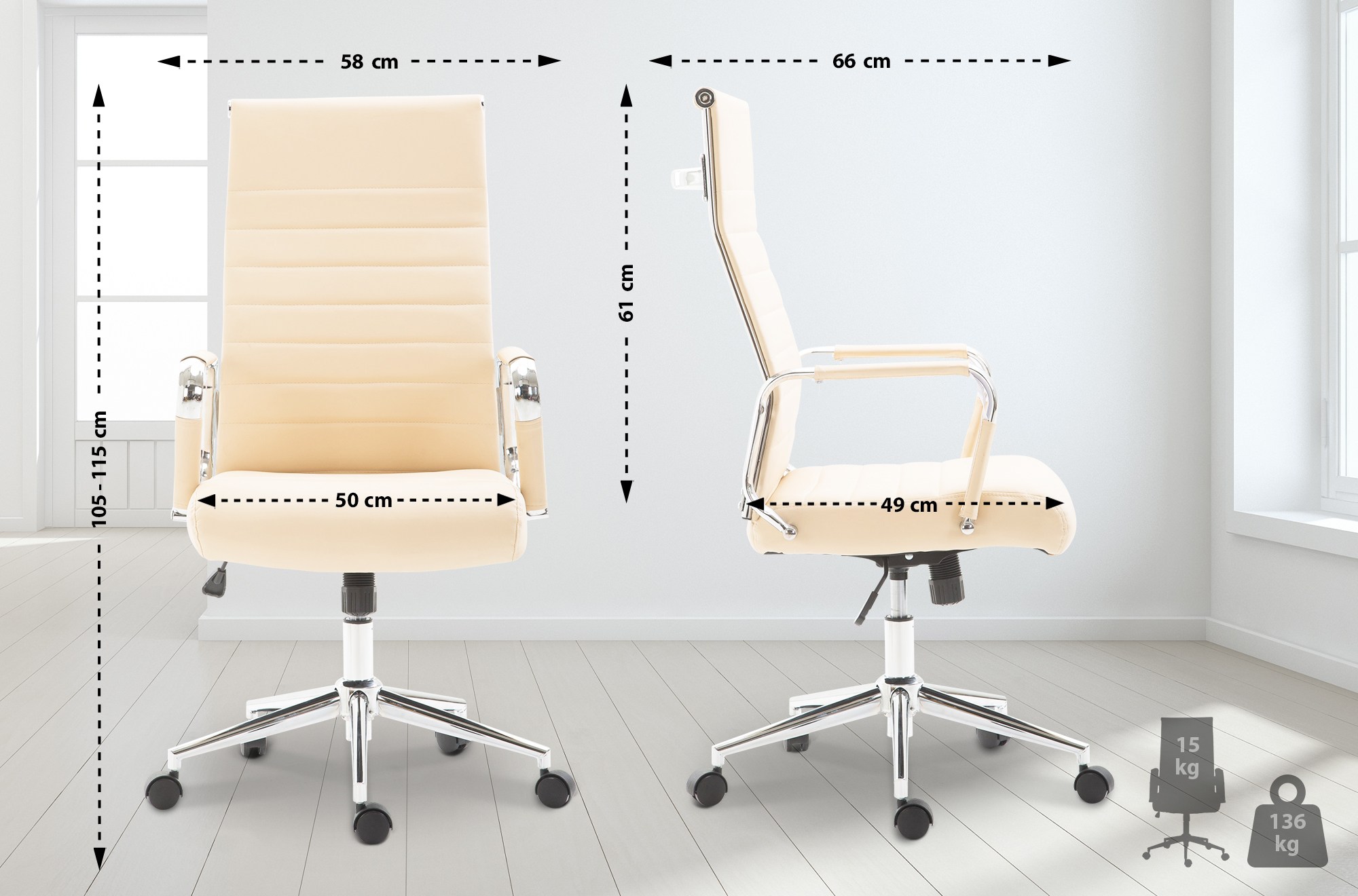 Sedia ufficio Kolumbus in similpelle