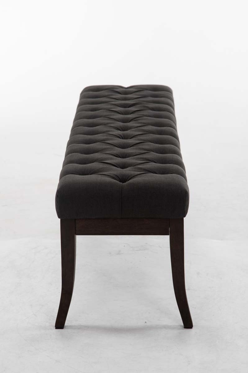 Panca design RAMSES in legno scuro antico e tessuto