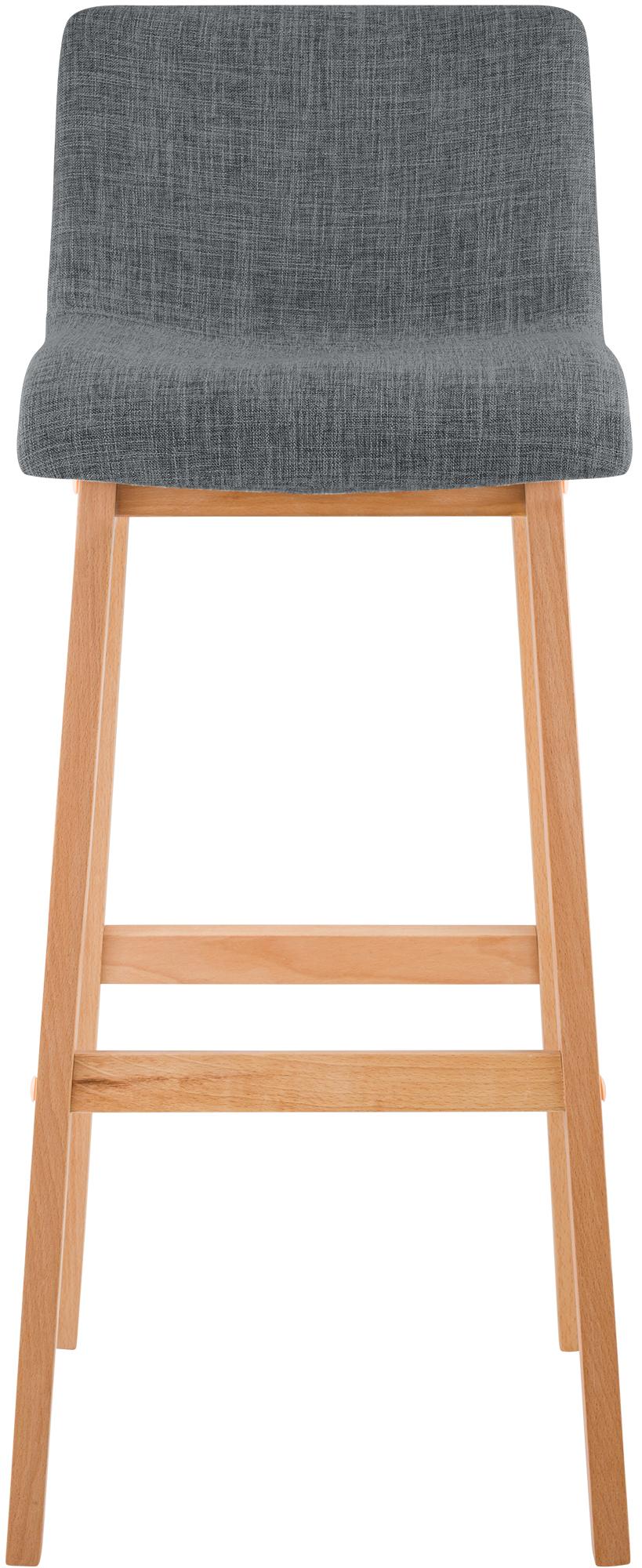 Set di 2 sgabelli da bar Hover in tessuto con base a quattro gambe in legno naturale