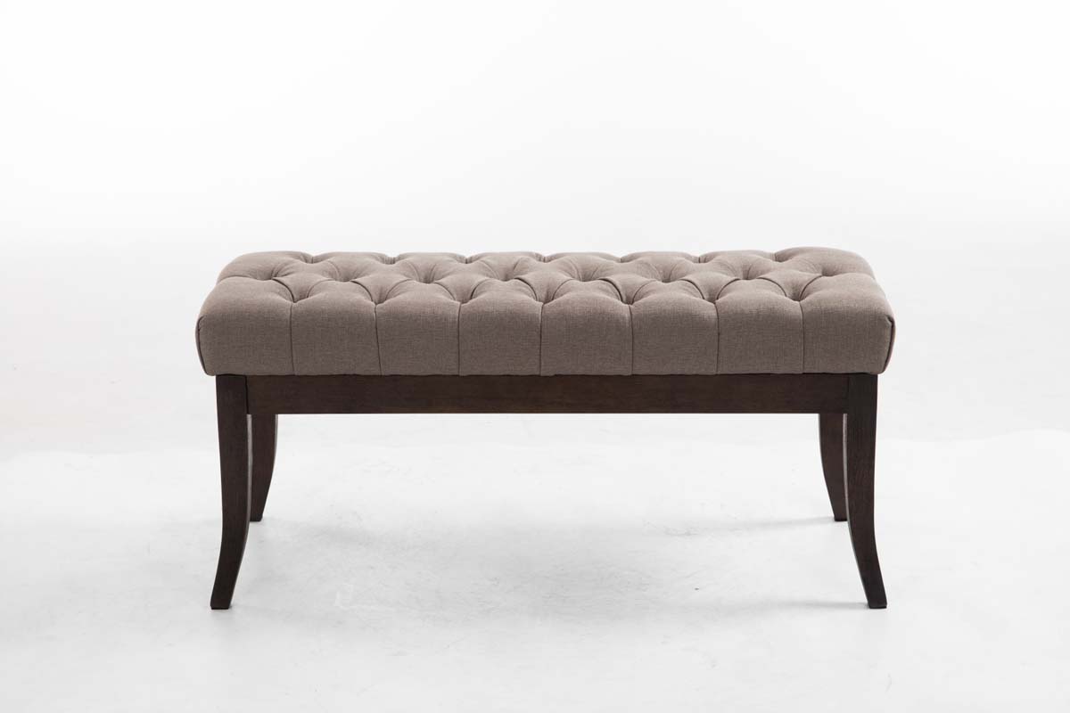 Panca design RAMSES in legno scuro antico e tessuto